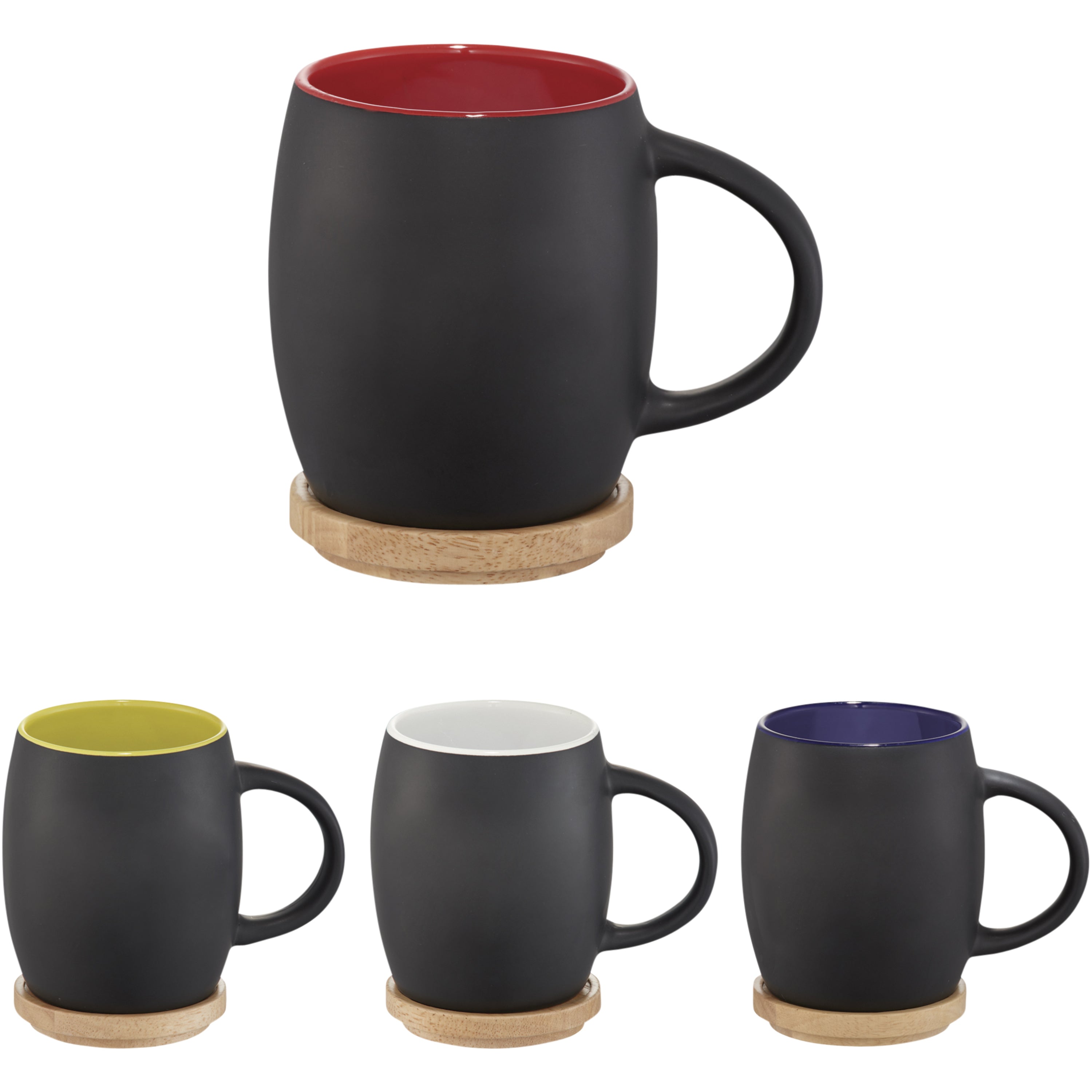 Hearth 400ml Ceramic Mug and Wooden Coaster