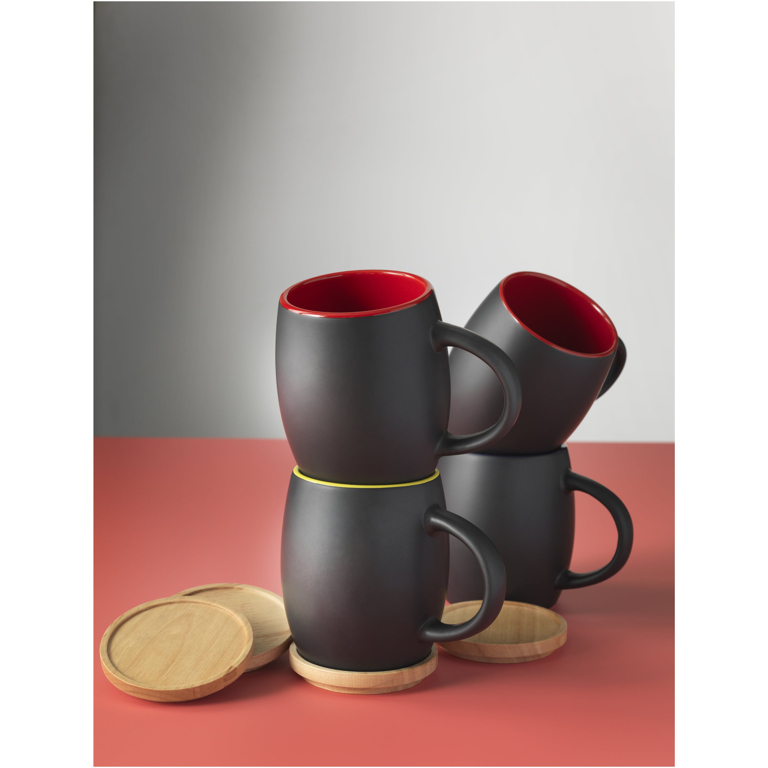Hearth 400ml Ceramic Mug and Wooden Coaster