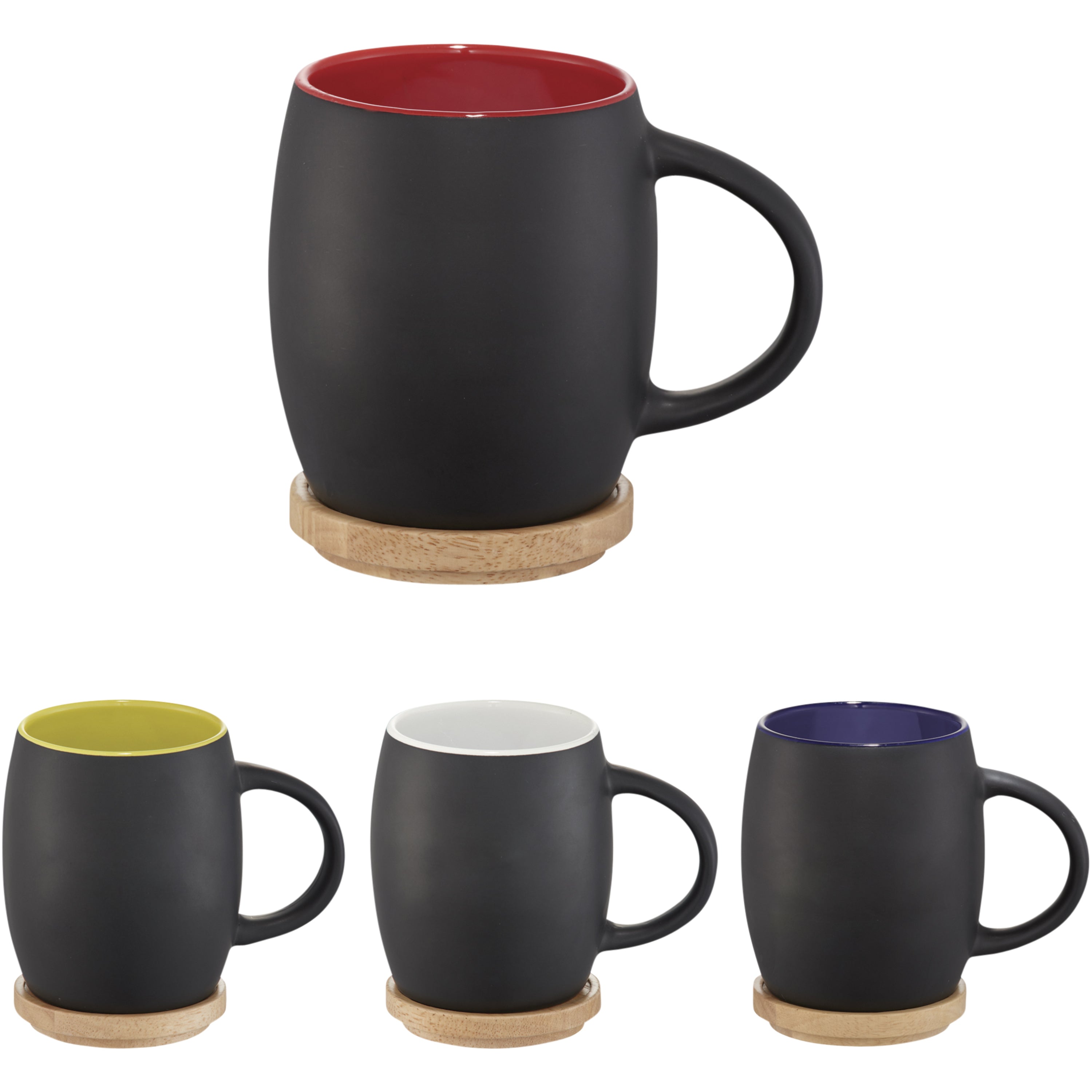 Hearth 400ml Ceramic Mug and Wooden Coaster