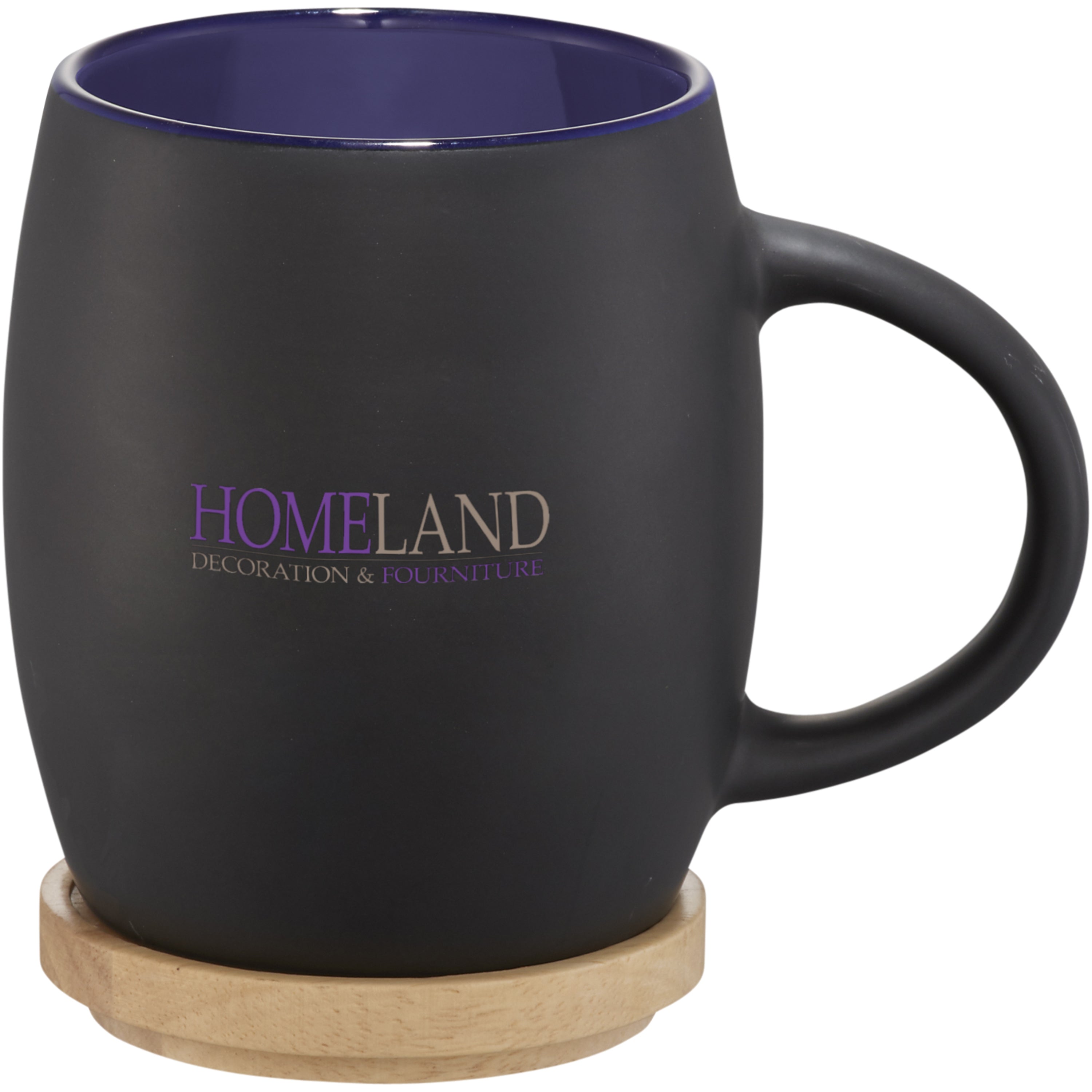 Hearth 400ml Ceramic Mug and Wooden Coaster