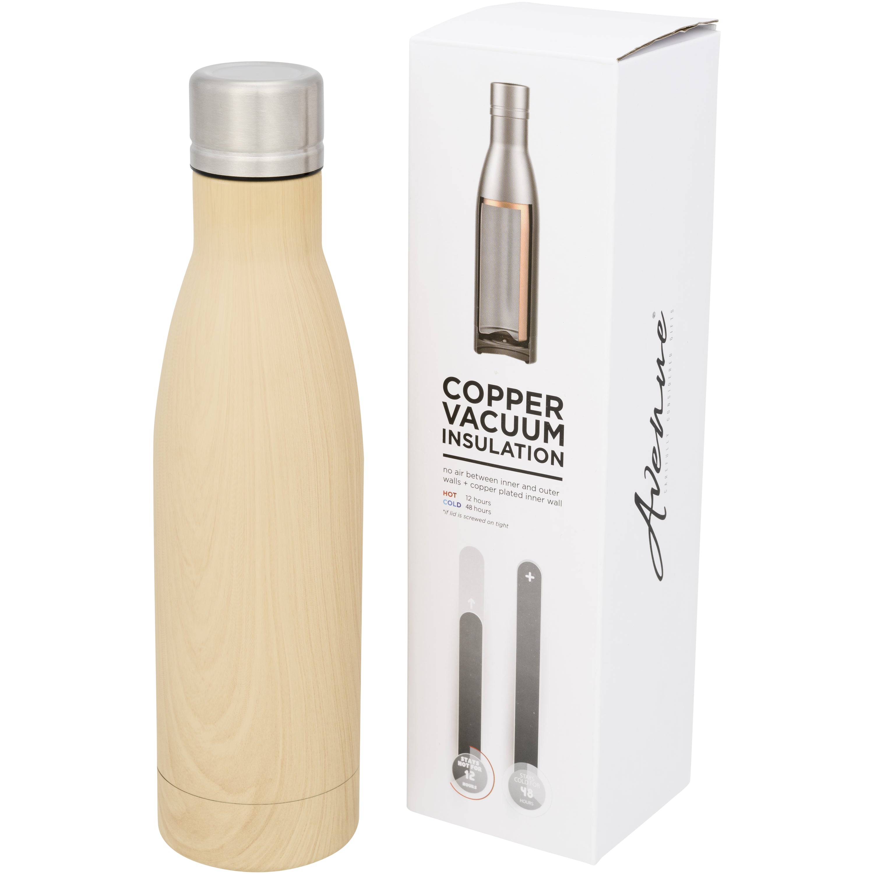 Wood Look Copper Vacuum Insulated Bottle