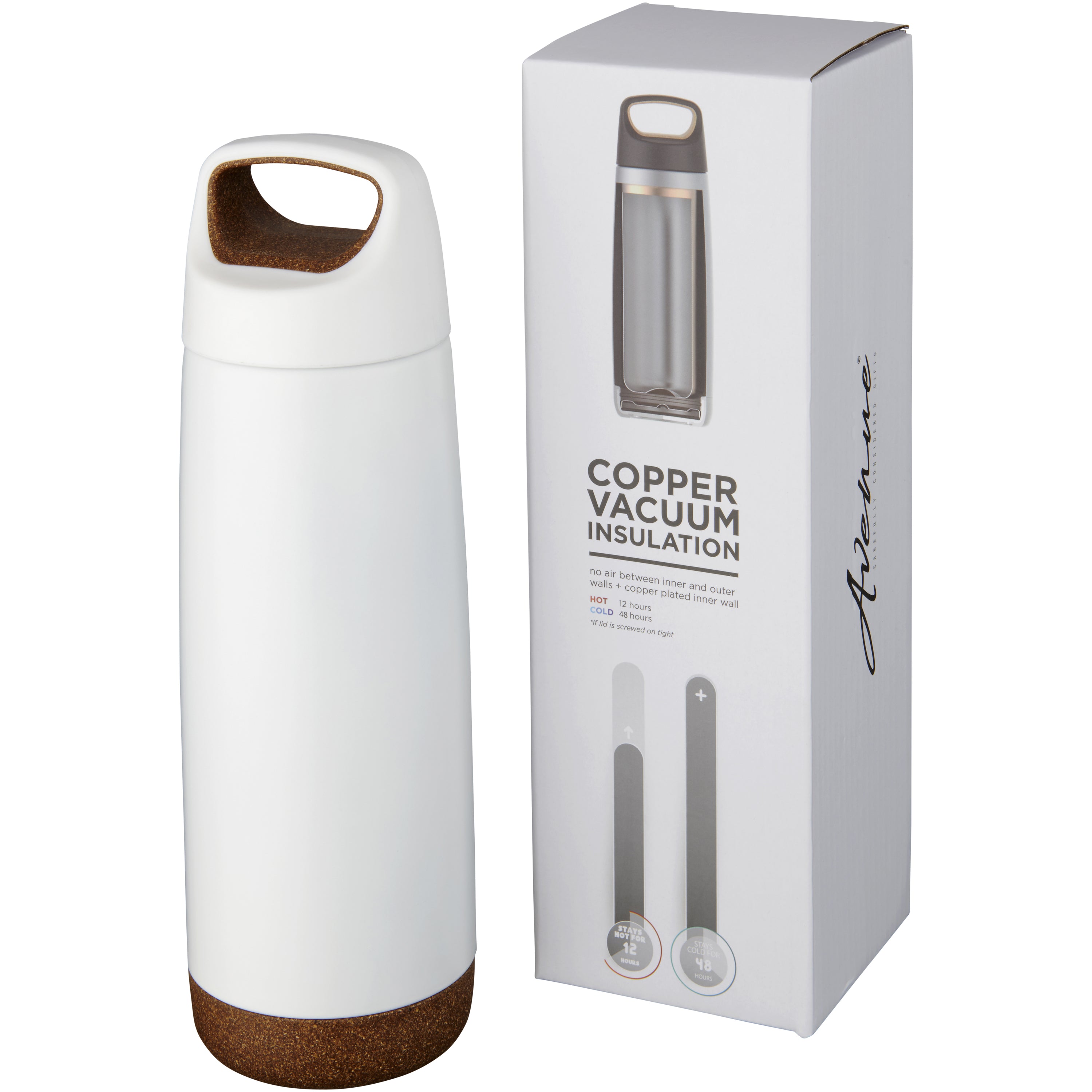 Valhalla 600ml Cork Trim Copper Insulated Bottle