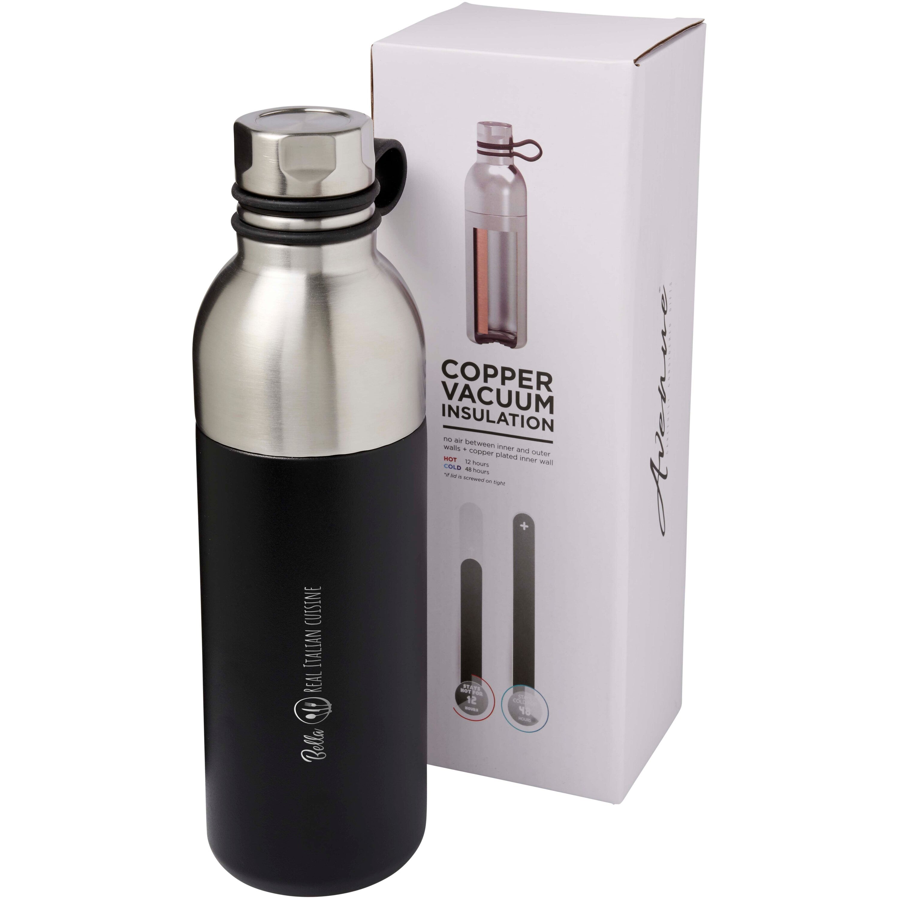 Copper Vacuum Sports Bottle with Silicone Loop