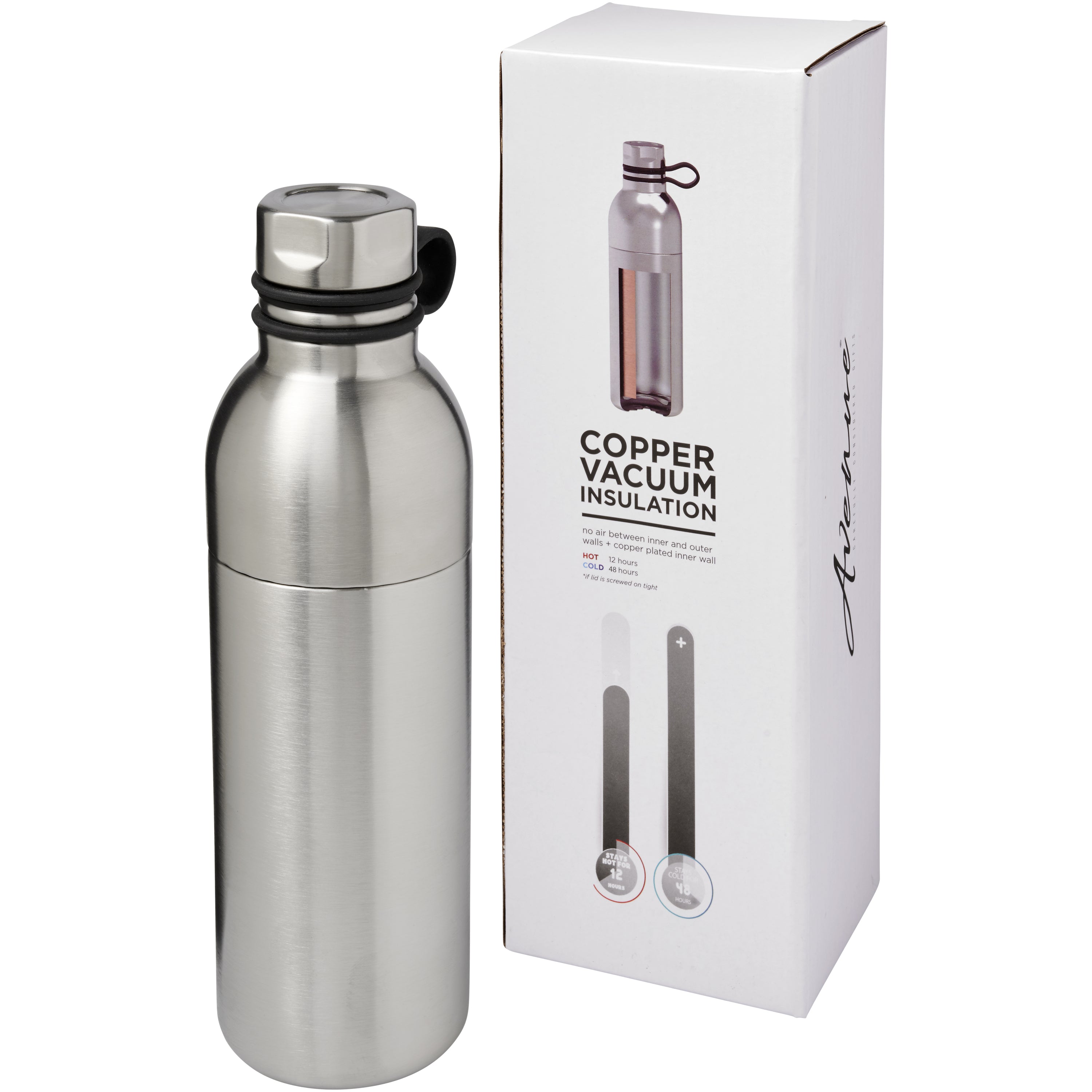 Copper Vacuum Sports Bottle with Silicone Loop