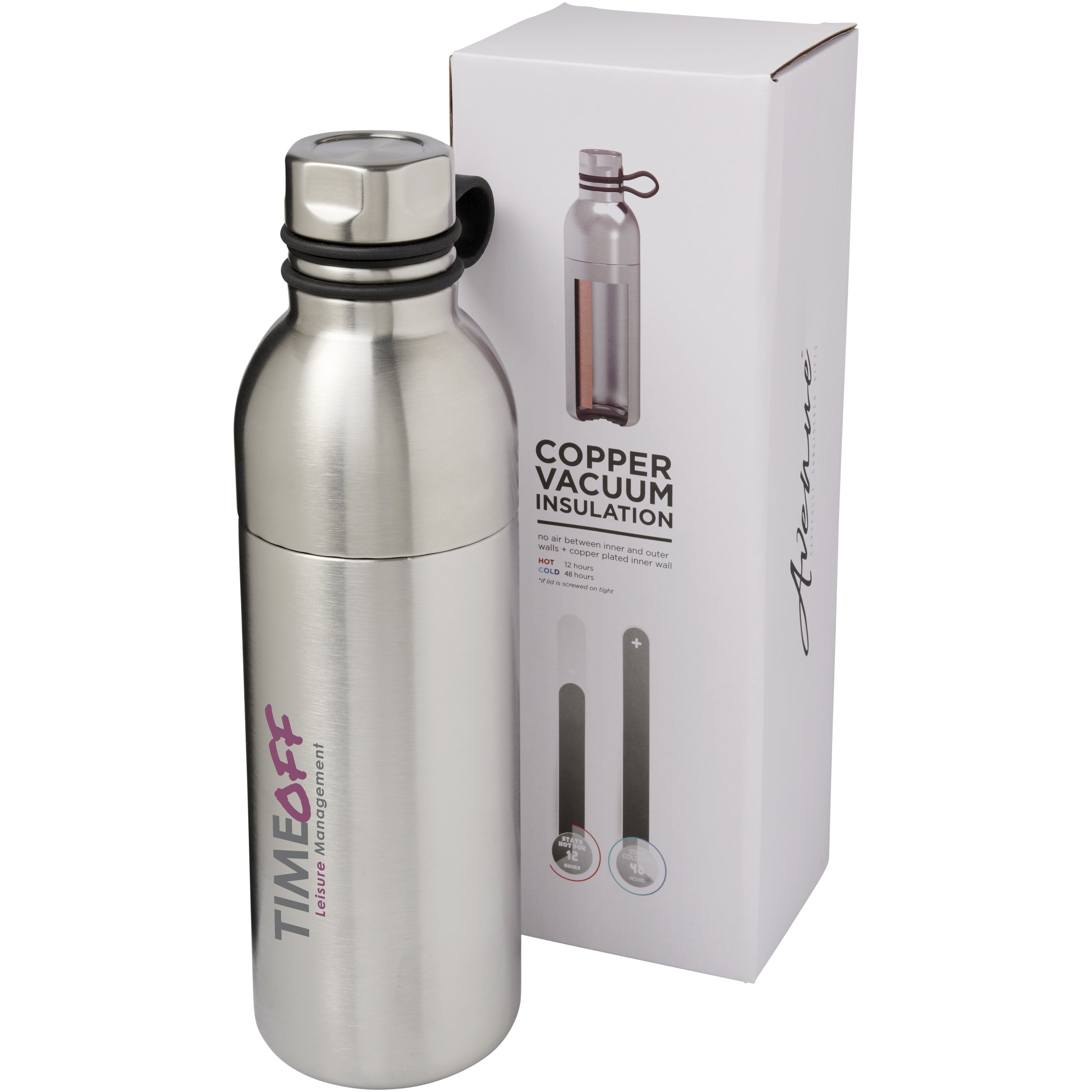 Copper Vacuum Sports Bottle with Silicone Loop