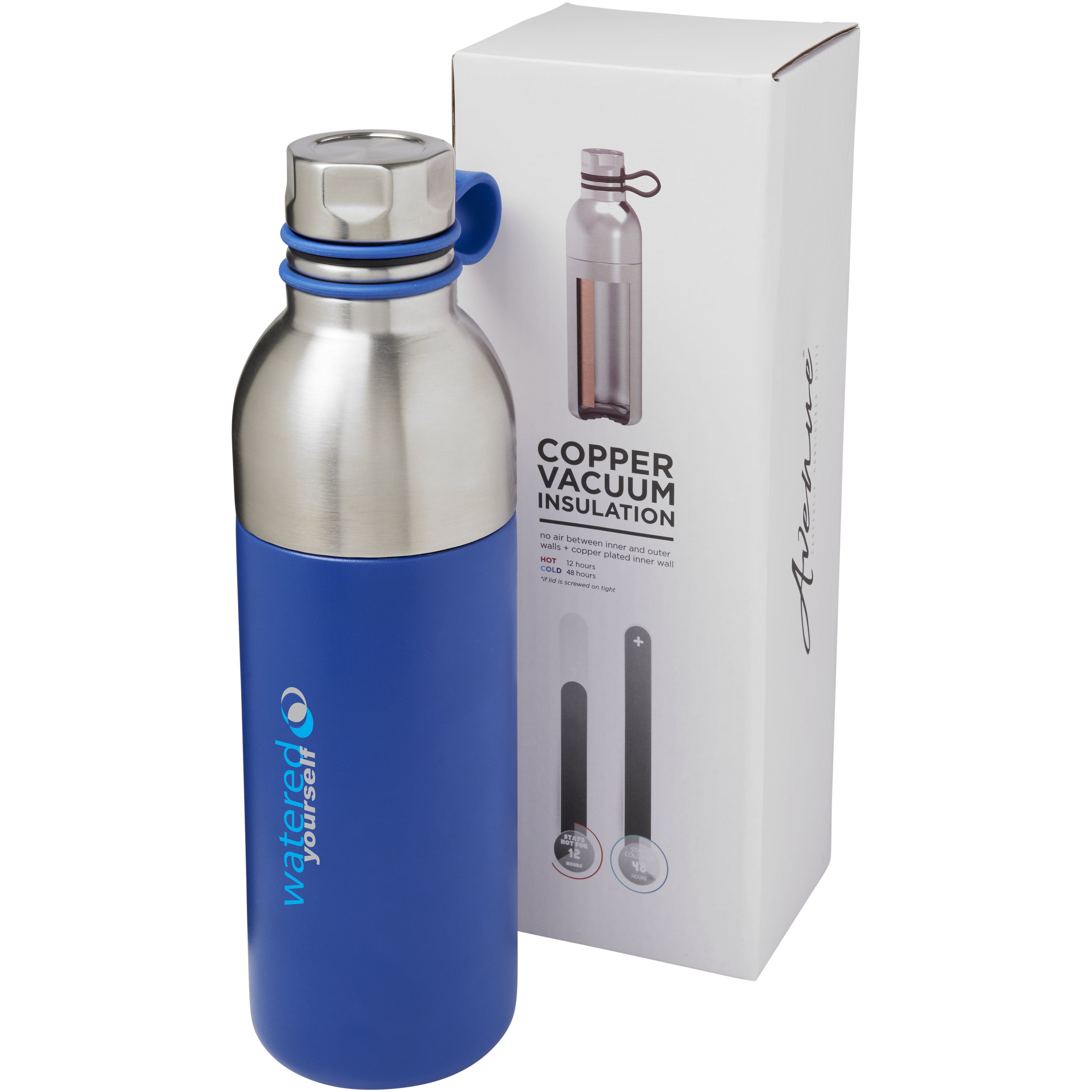 Copper Vacuum Sports Bottle with Silicone Loop