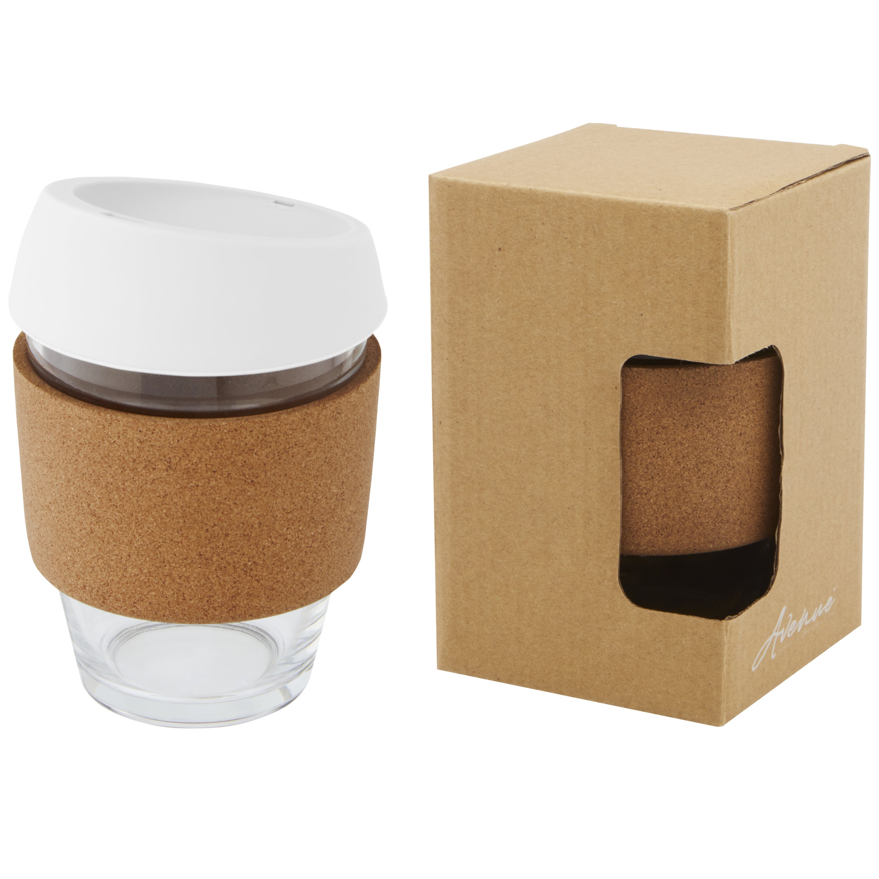 Glass Tumbler with Cork Grip & Silicone Lid