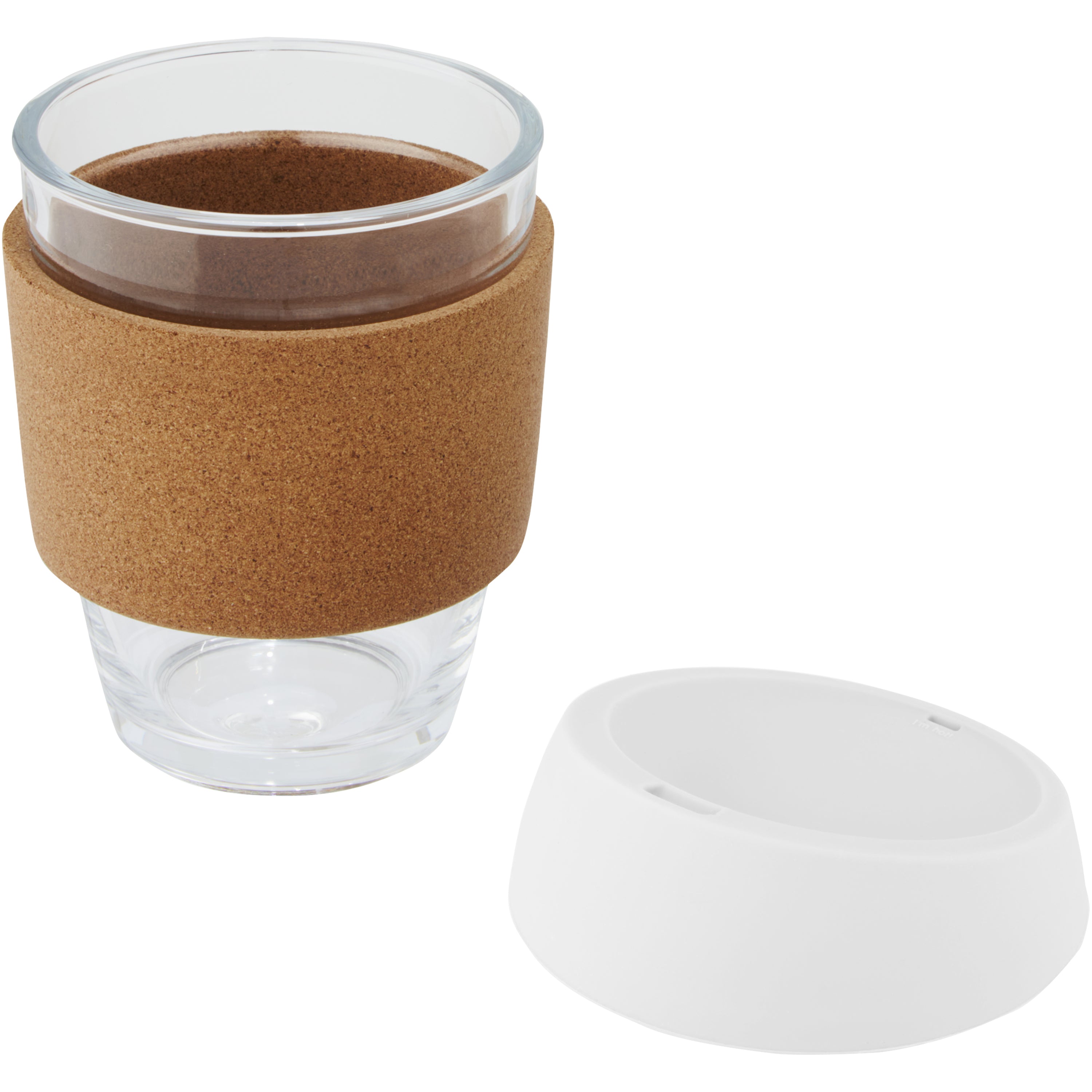 Glass Tumbler with Cork Grip & Silicone Lid