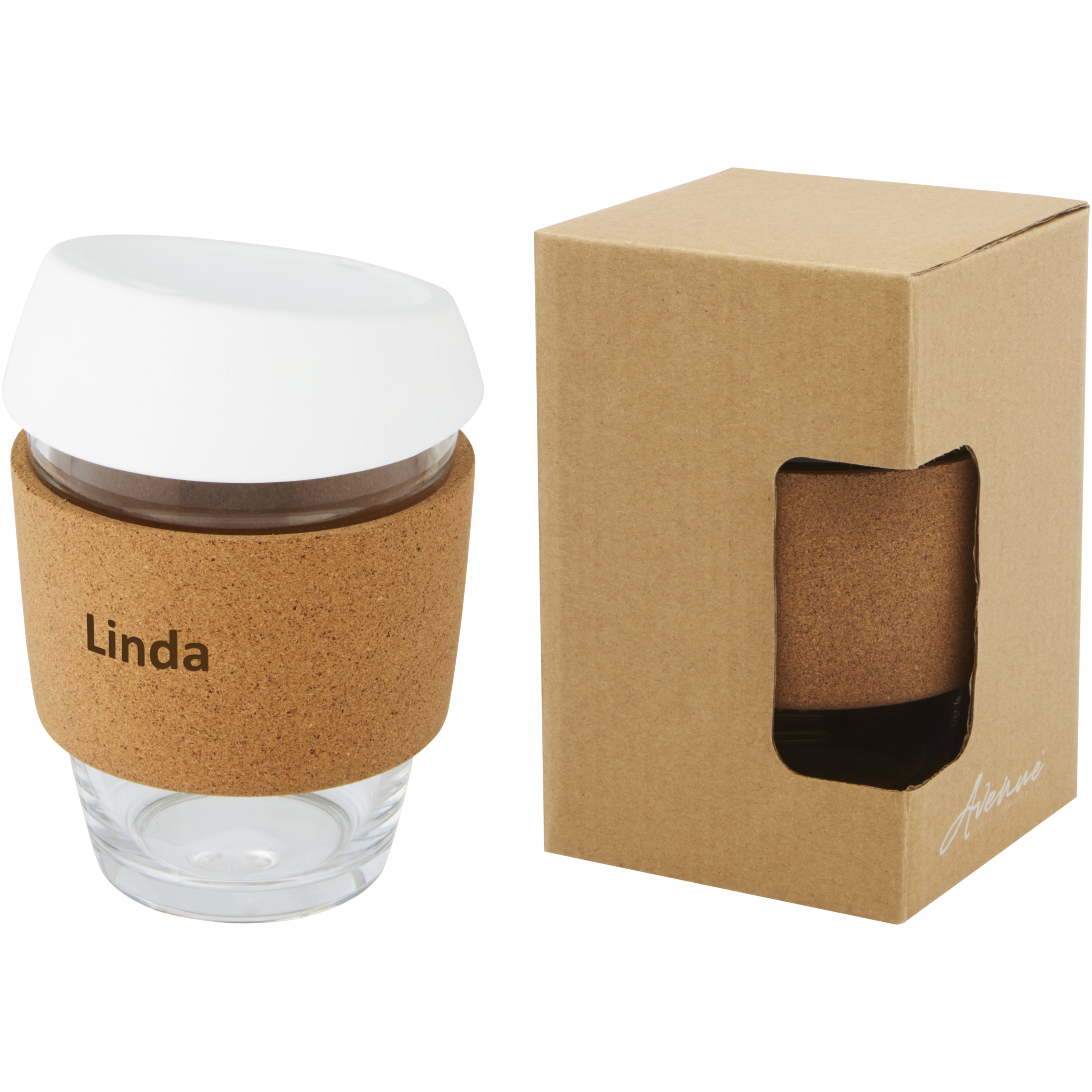 Glass Tumbler with Cork Grip & Silicone Lid