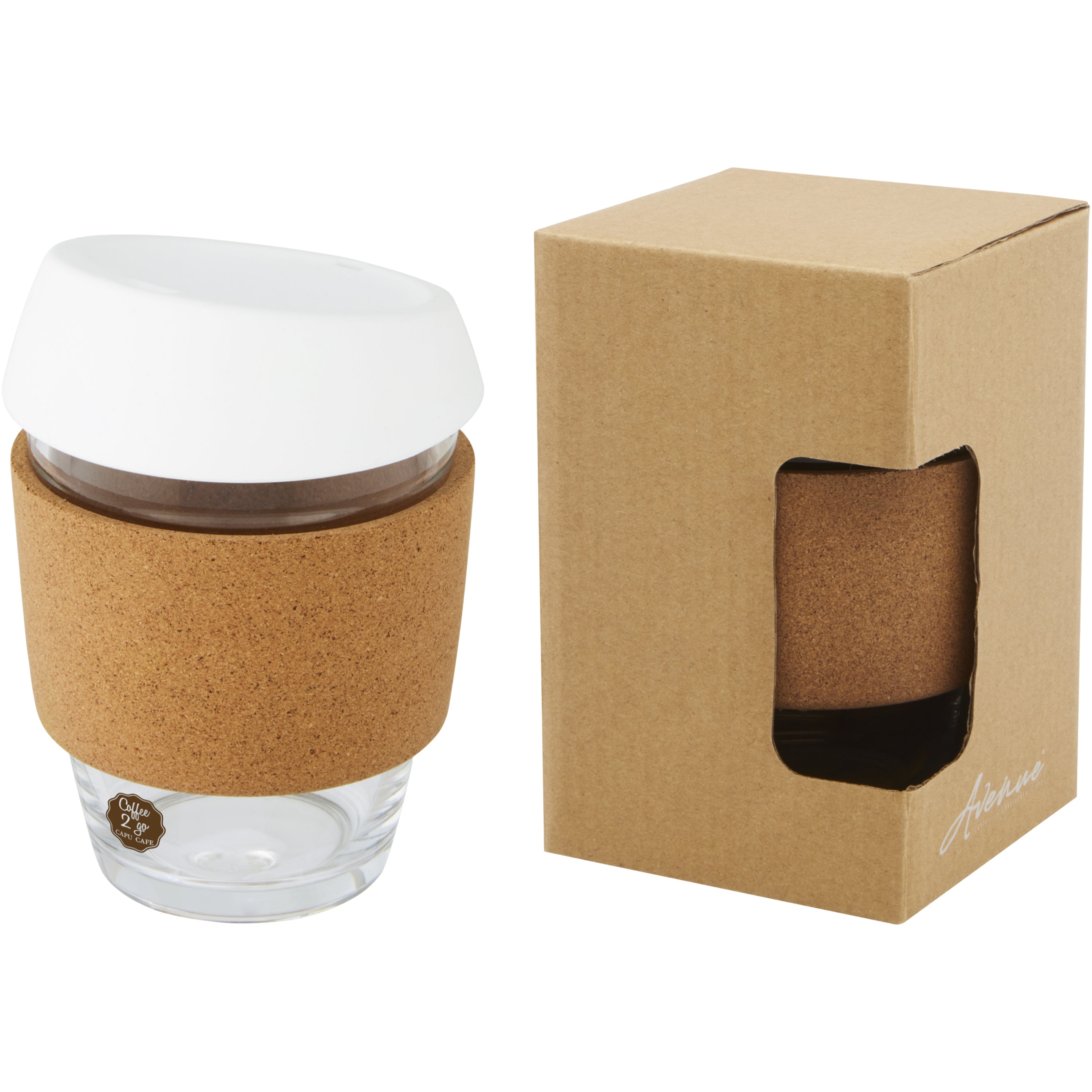 Glass Tumbler with Cork Grip & Silicone Lid