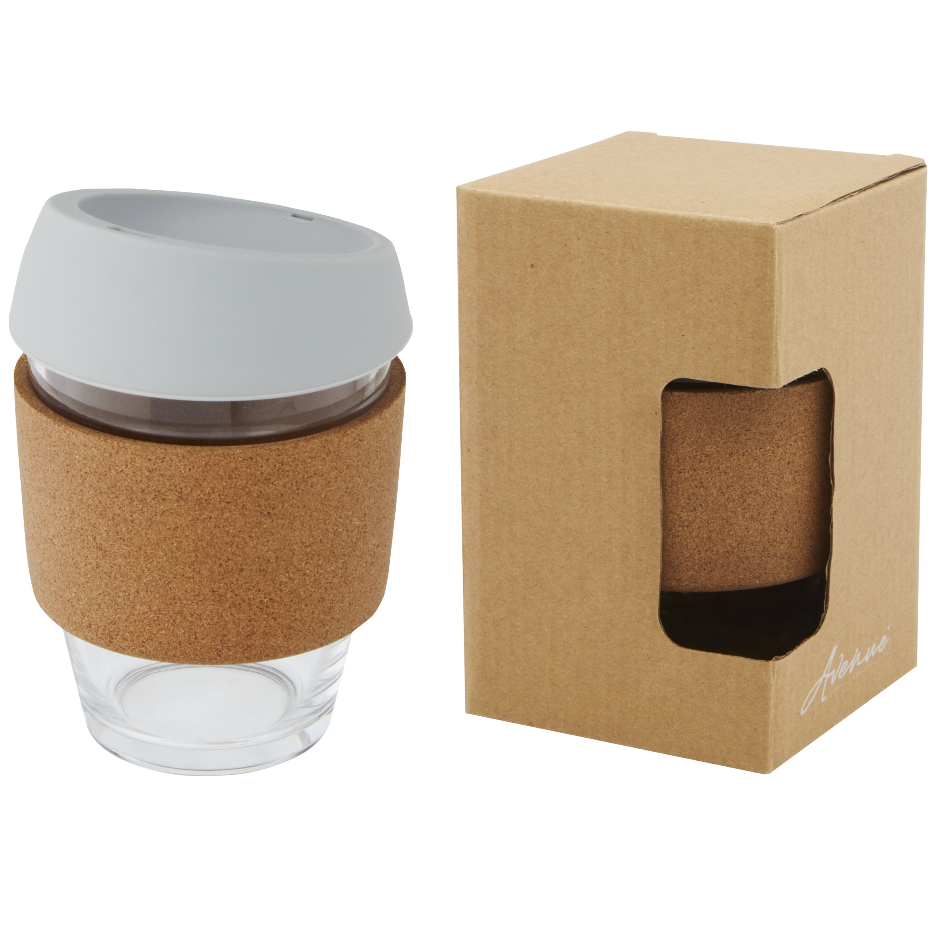 Glass Tumbler with Cork Grip & Silicone Lid