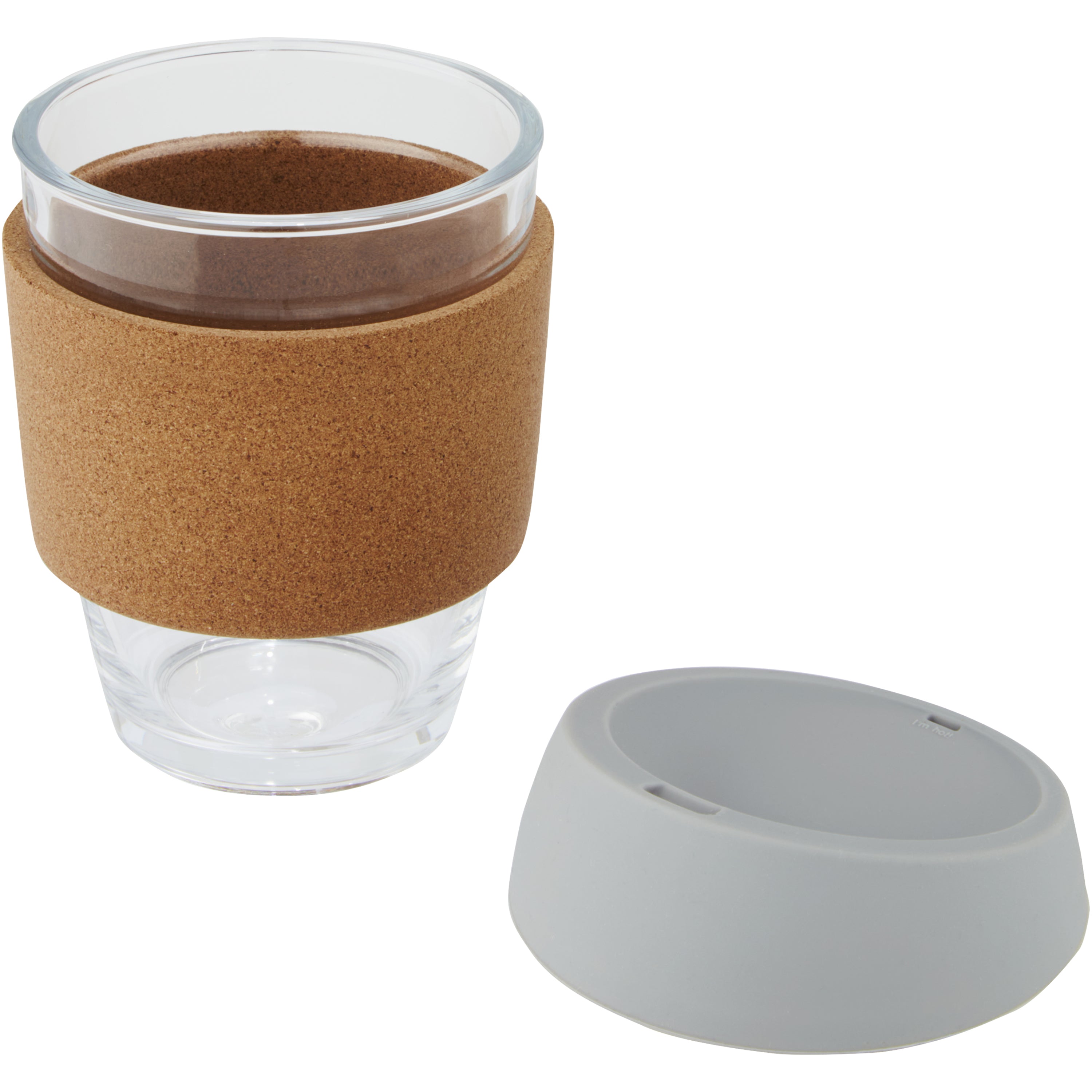 Glass Tumbler with Cork Grip & Silicone Lid