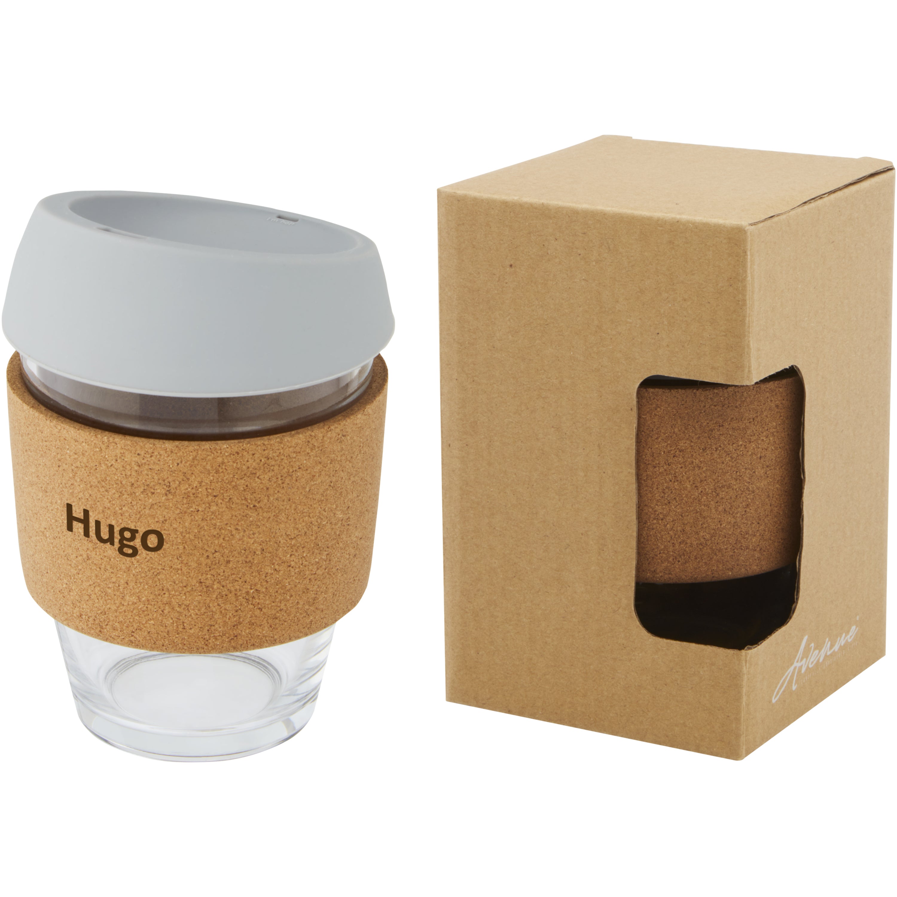 Glass Tumbler with Cork Grip & Silicone Lid