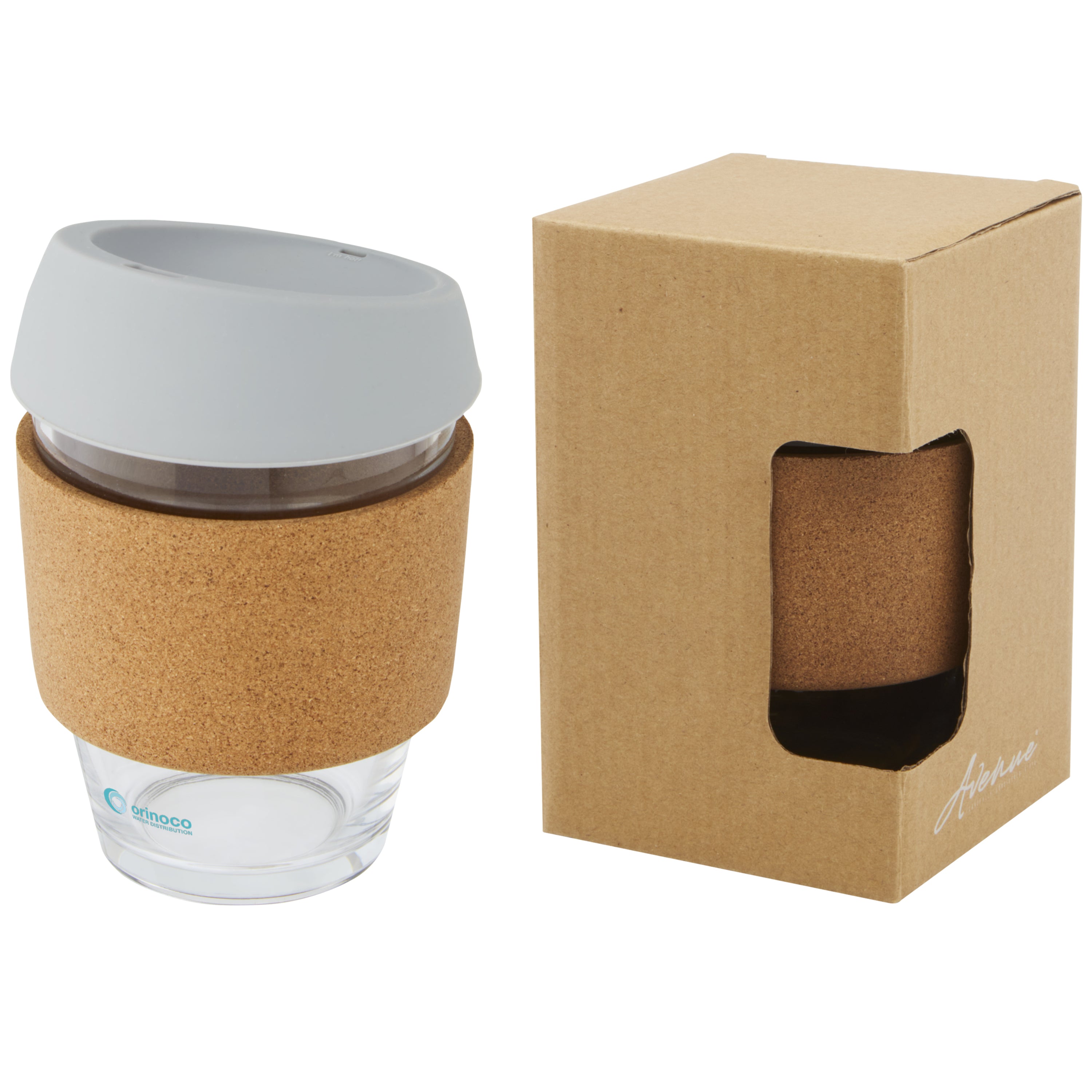 Glass Tumbler with Cork Grip & Silicone Lid