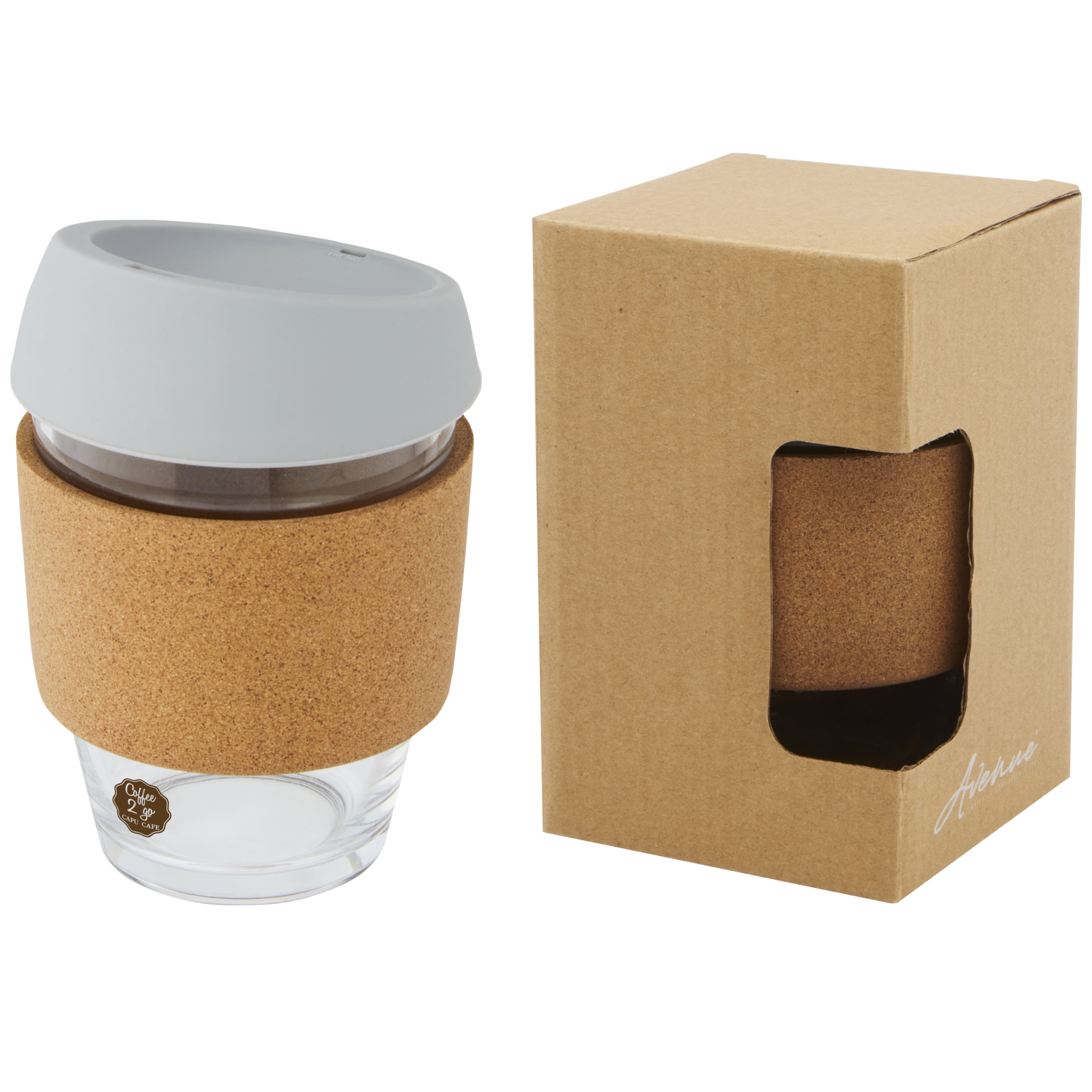 Glass Tumbler with Cork Grip & Silicone Lid