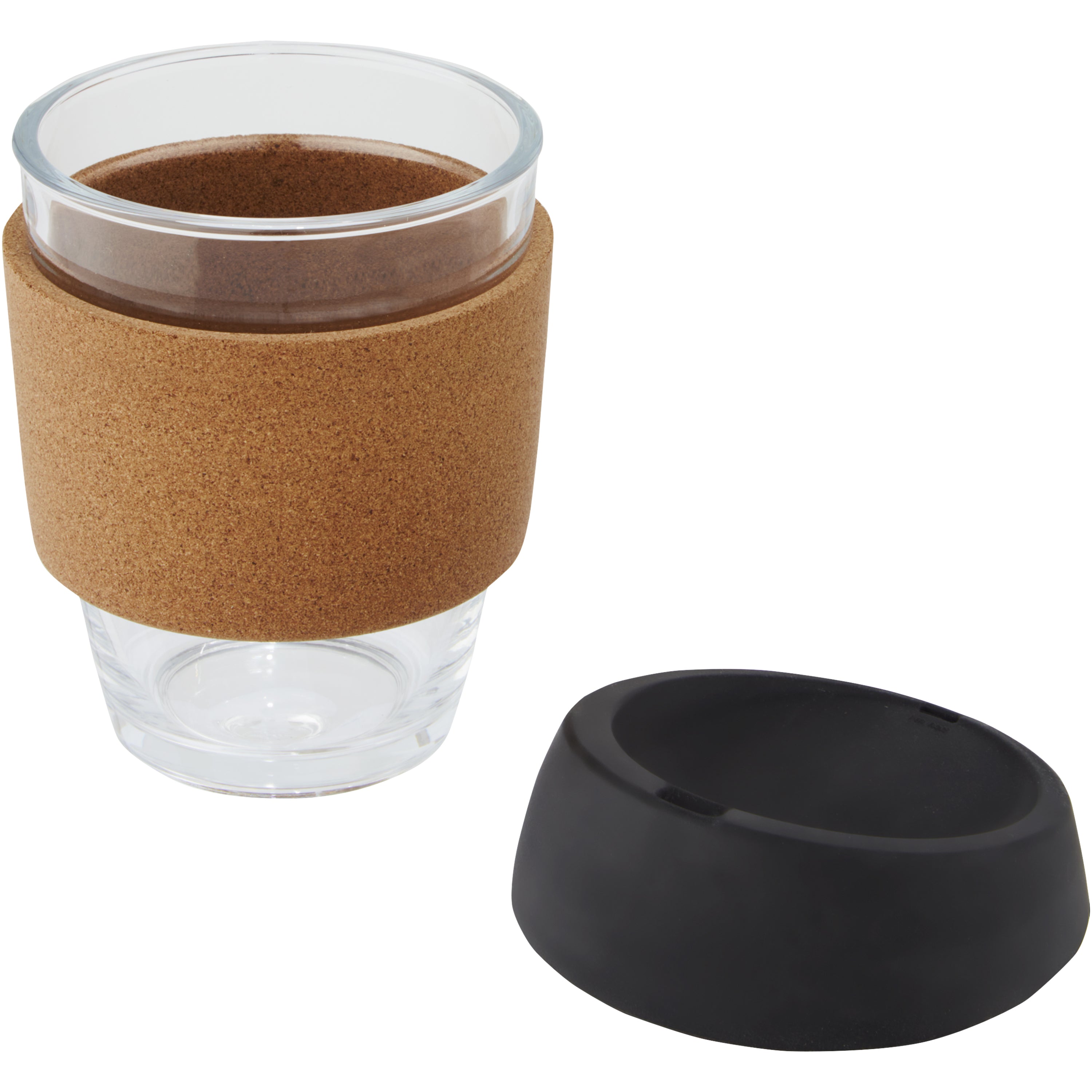 Glass Tumbler with Cork Grip & Silicone Lid