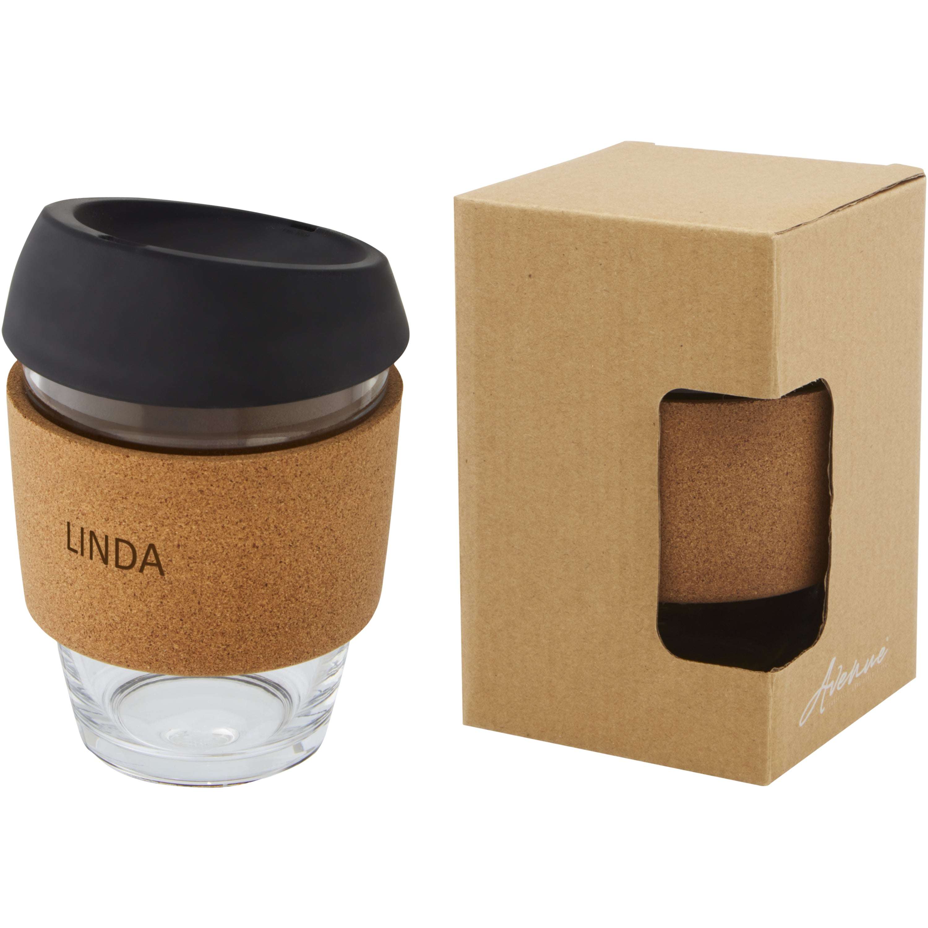 Glass Tumbler with Cork Grip & Silicone Lid