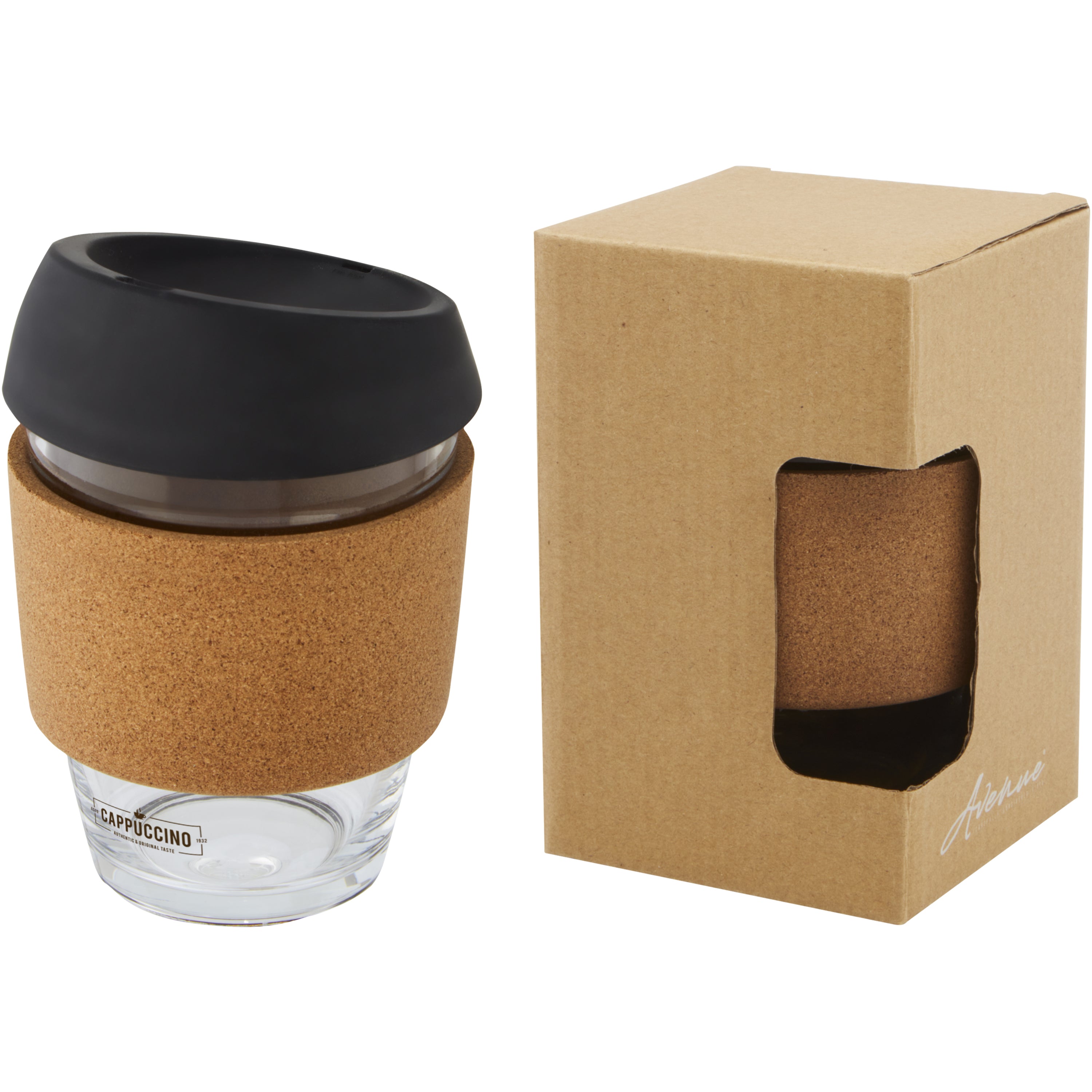 Glass Tumbler with Cork Grip & Silicone Lid