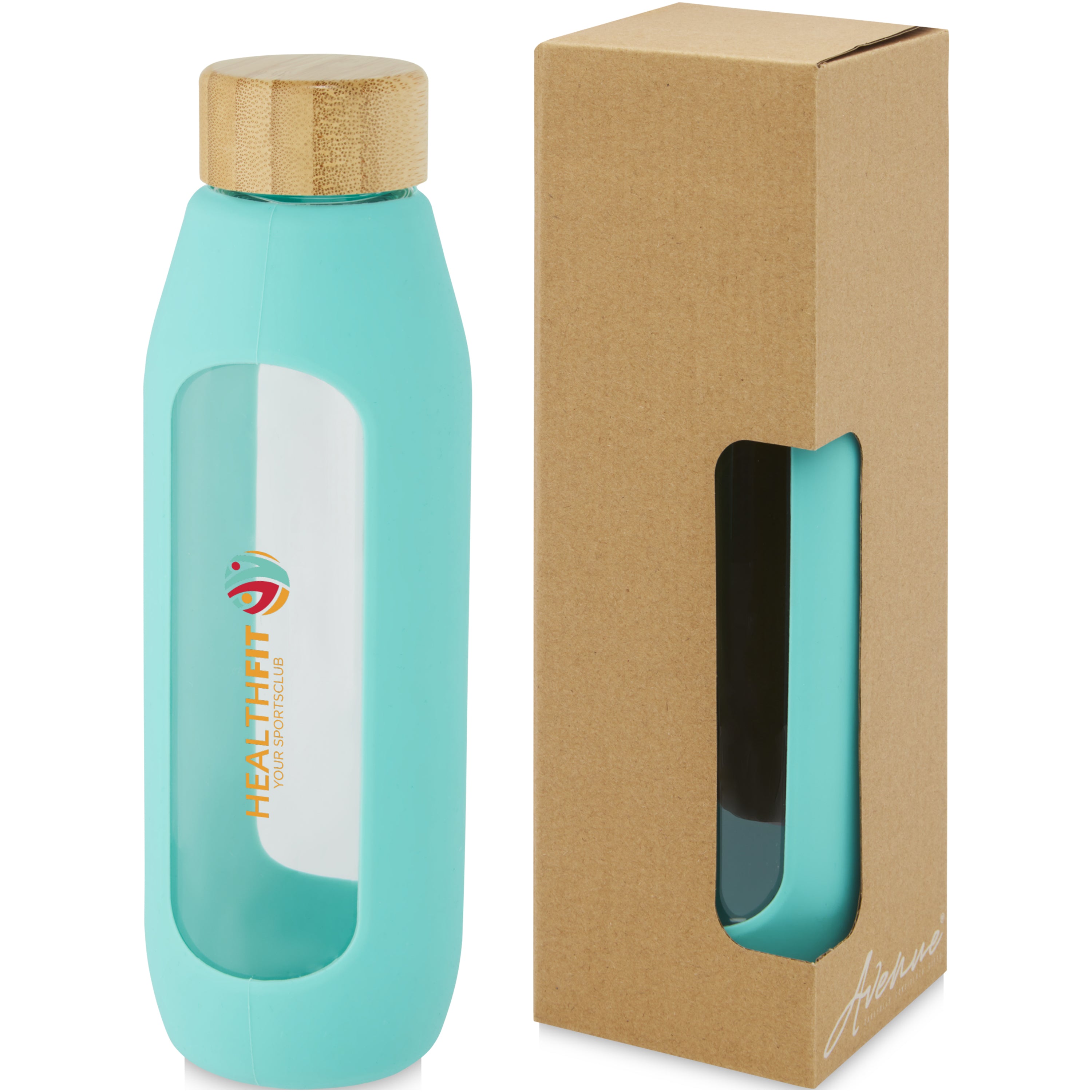 Tidan 600ml Glass Bottle with Silicone Grip