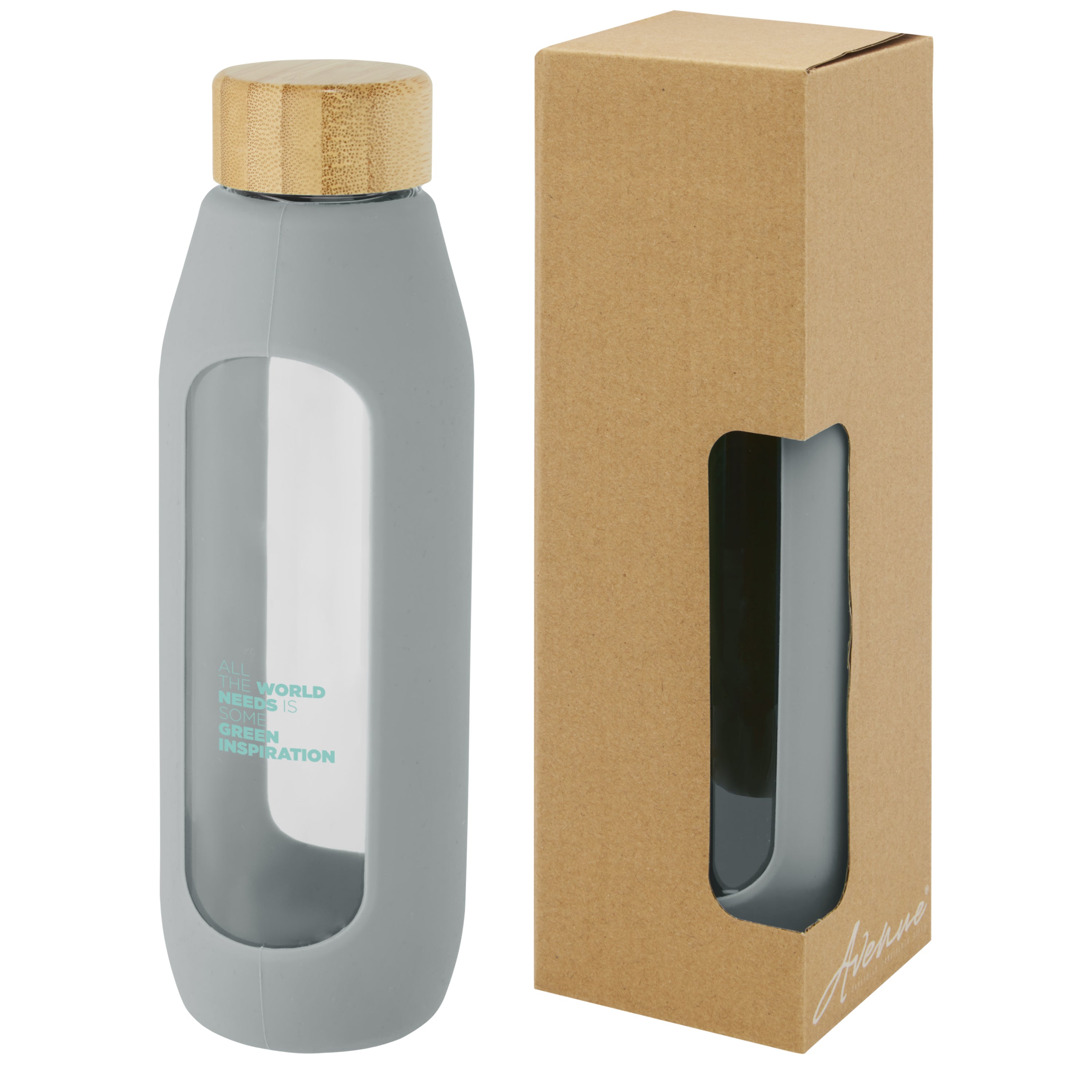 Tidan 600ml Glass Bottle with Silicone Grip