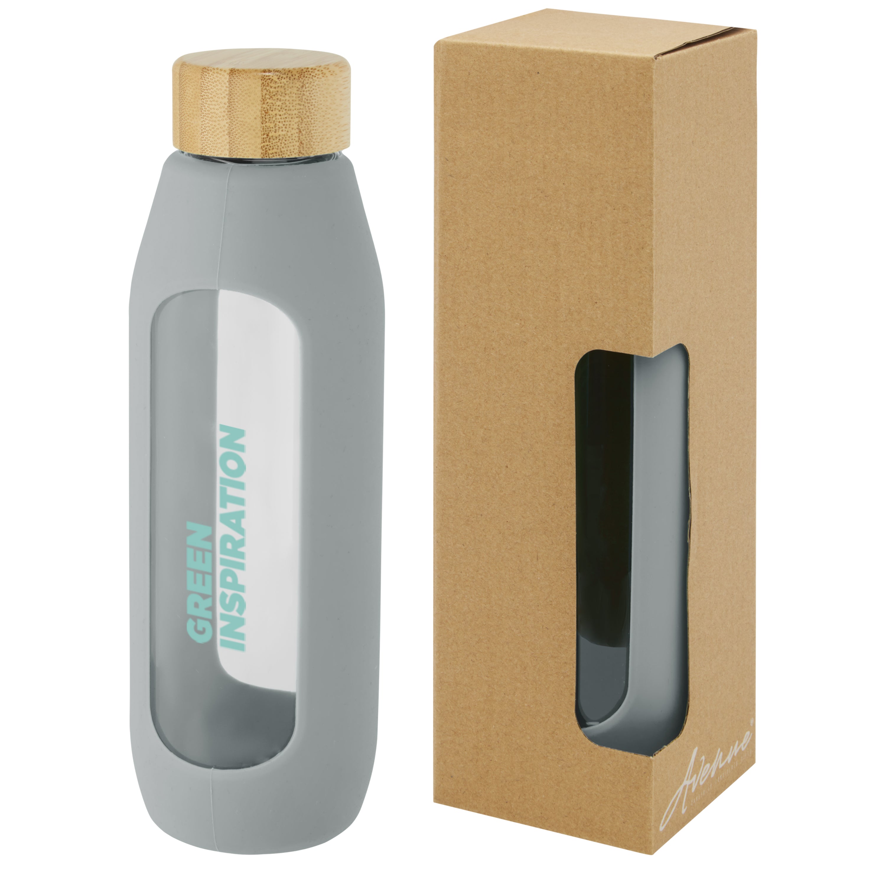 Tidan 600ml Glass Bottle with Silicone Grip