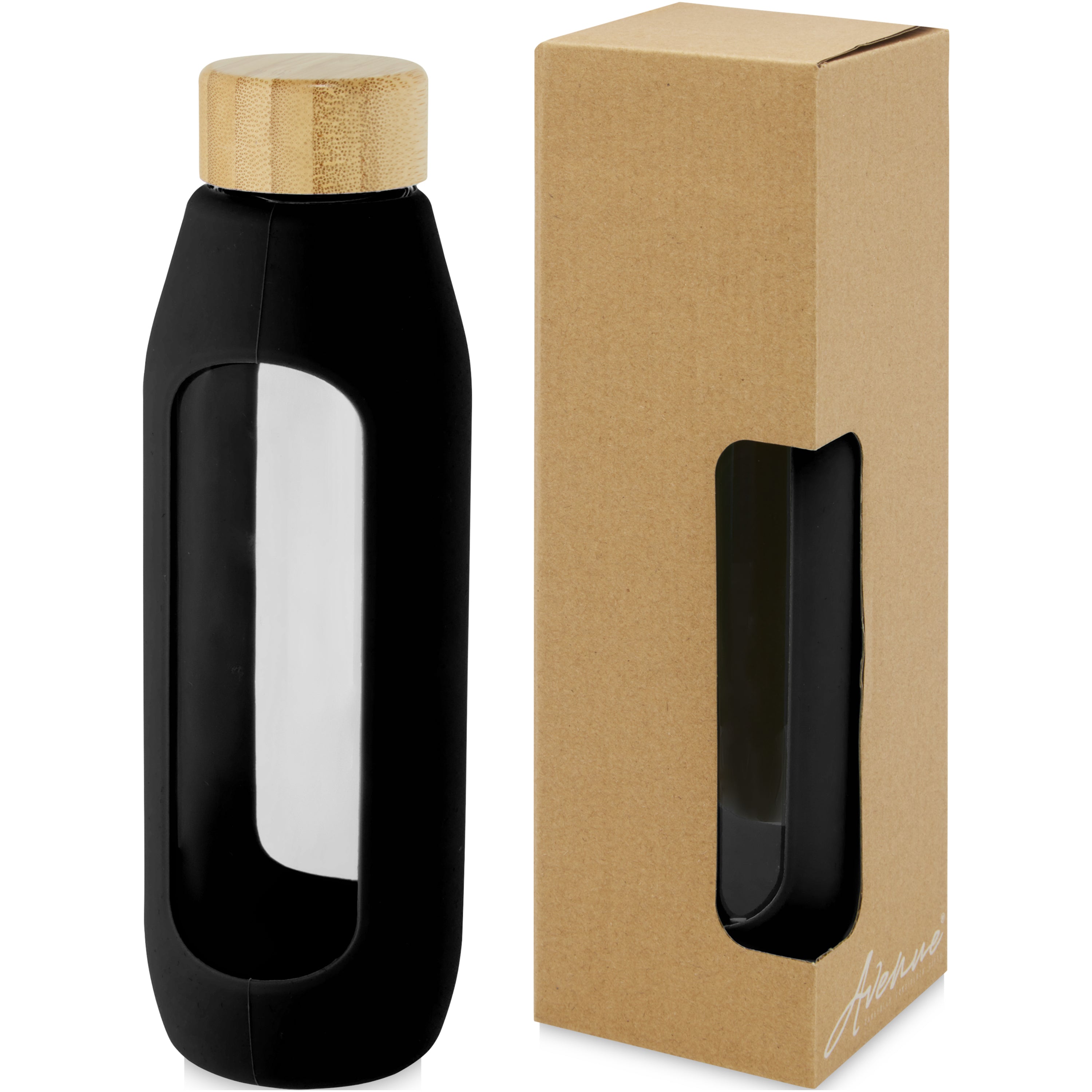 Tidan 600ml Glass Bottle with Silicone Grip