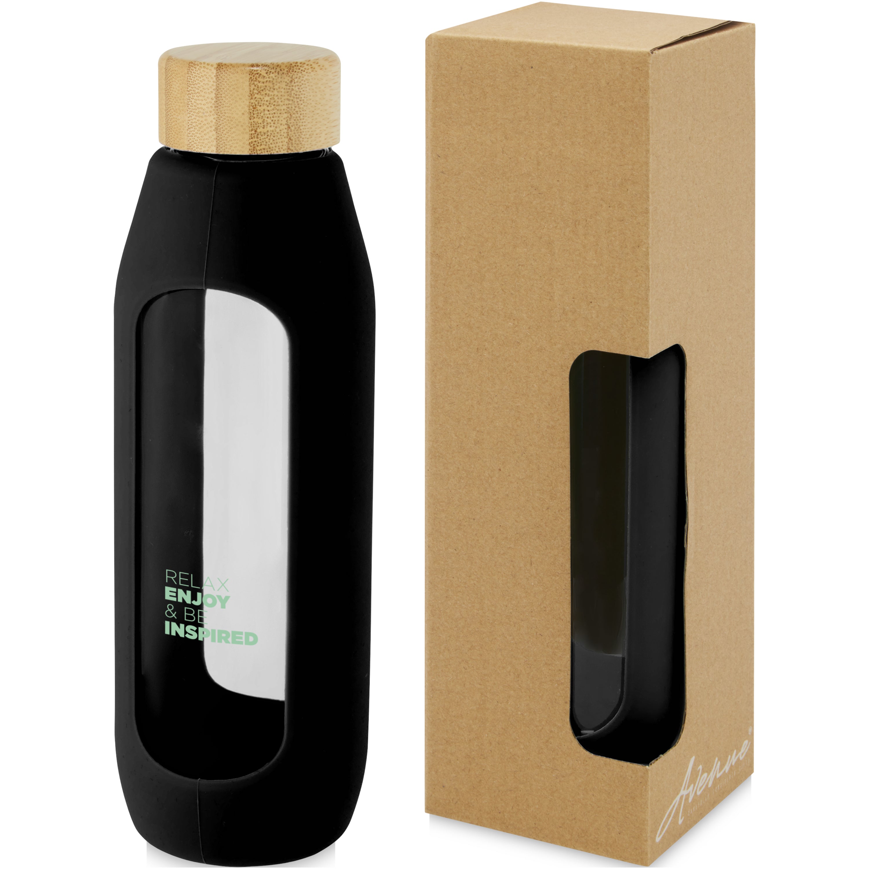 Tidan 600ml Glass Bottle with Silicone Grip