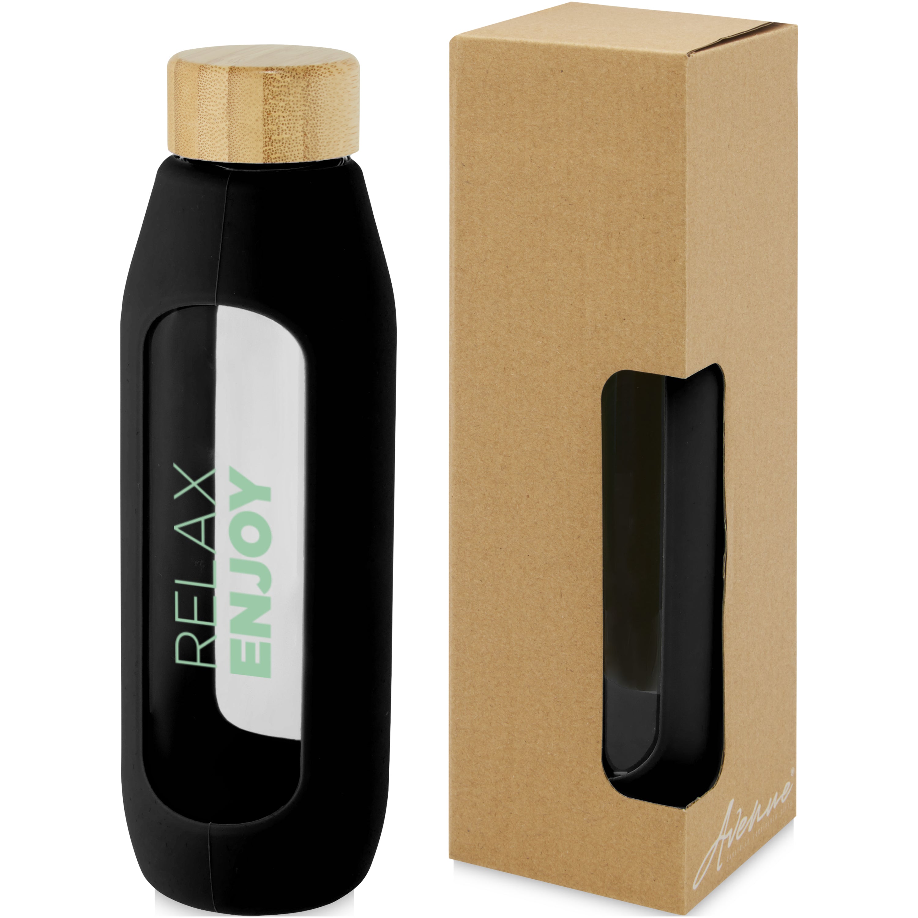Tidan 600ml Glass Bottle with Silicone Grip