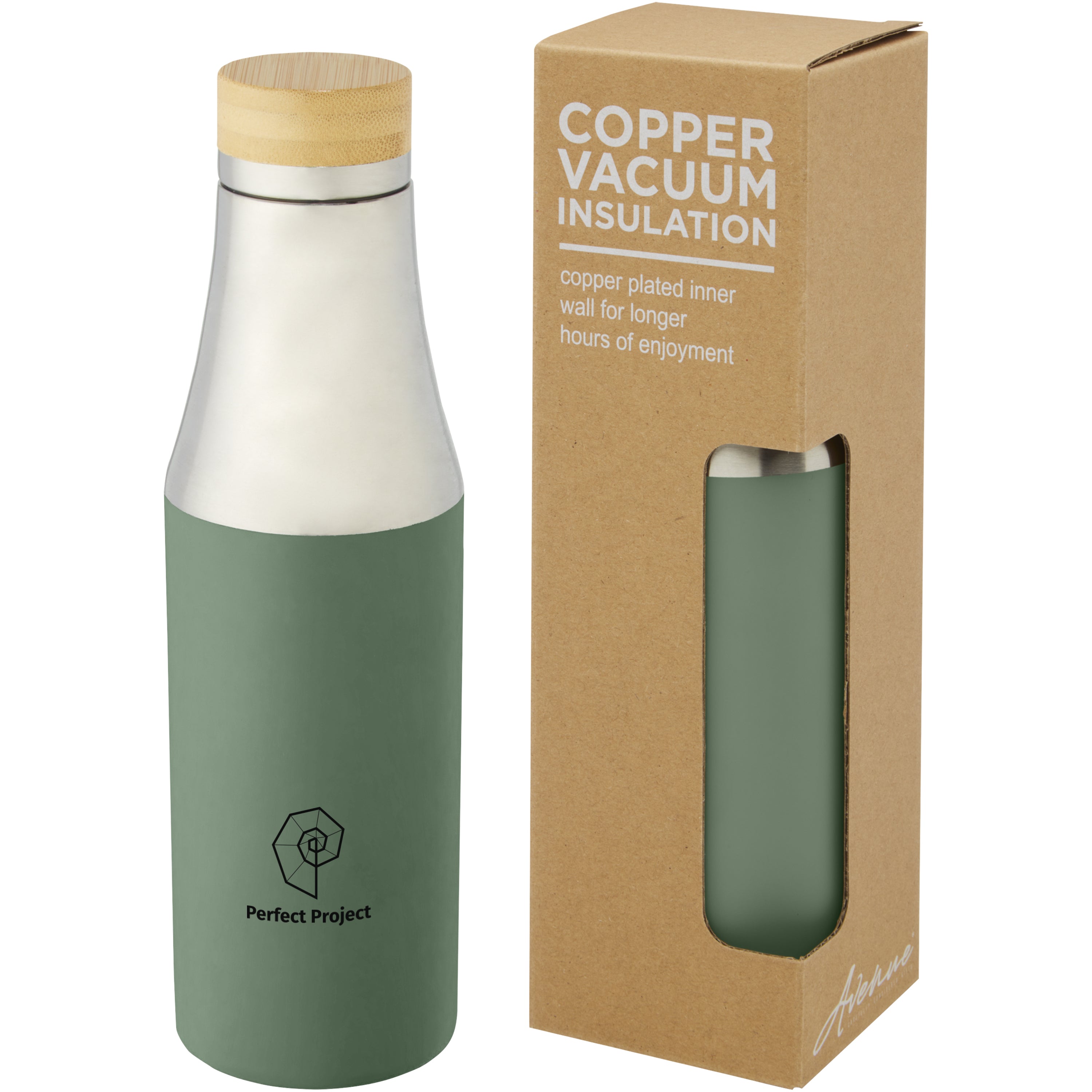 Hulan Bamboo Lid Copper Vacuum Insulated Drinks Bottle