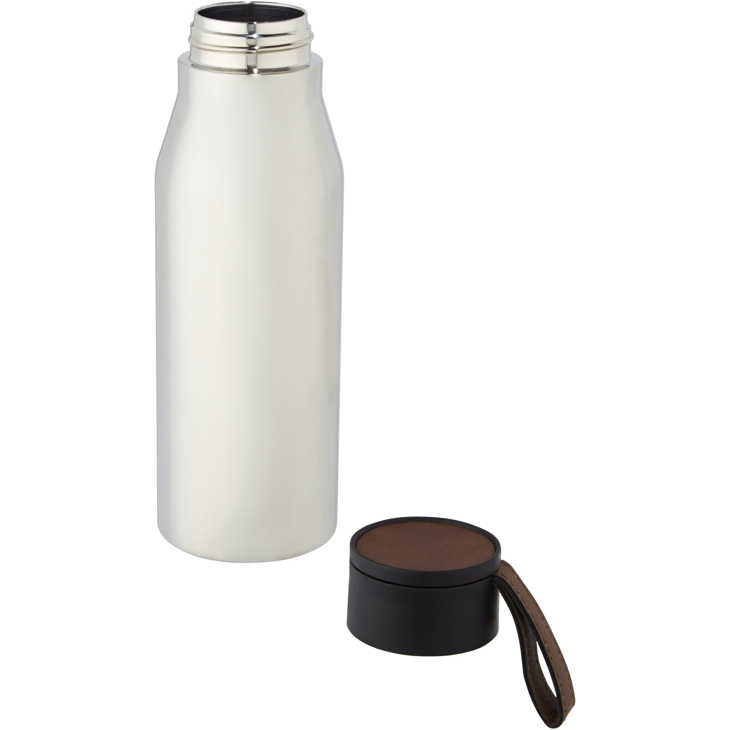 500ml Copper Insulated Water Bottle with Faux Leather Strap
