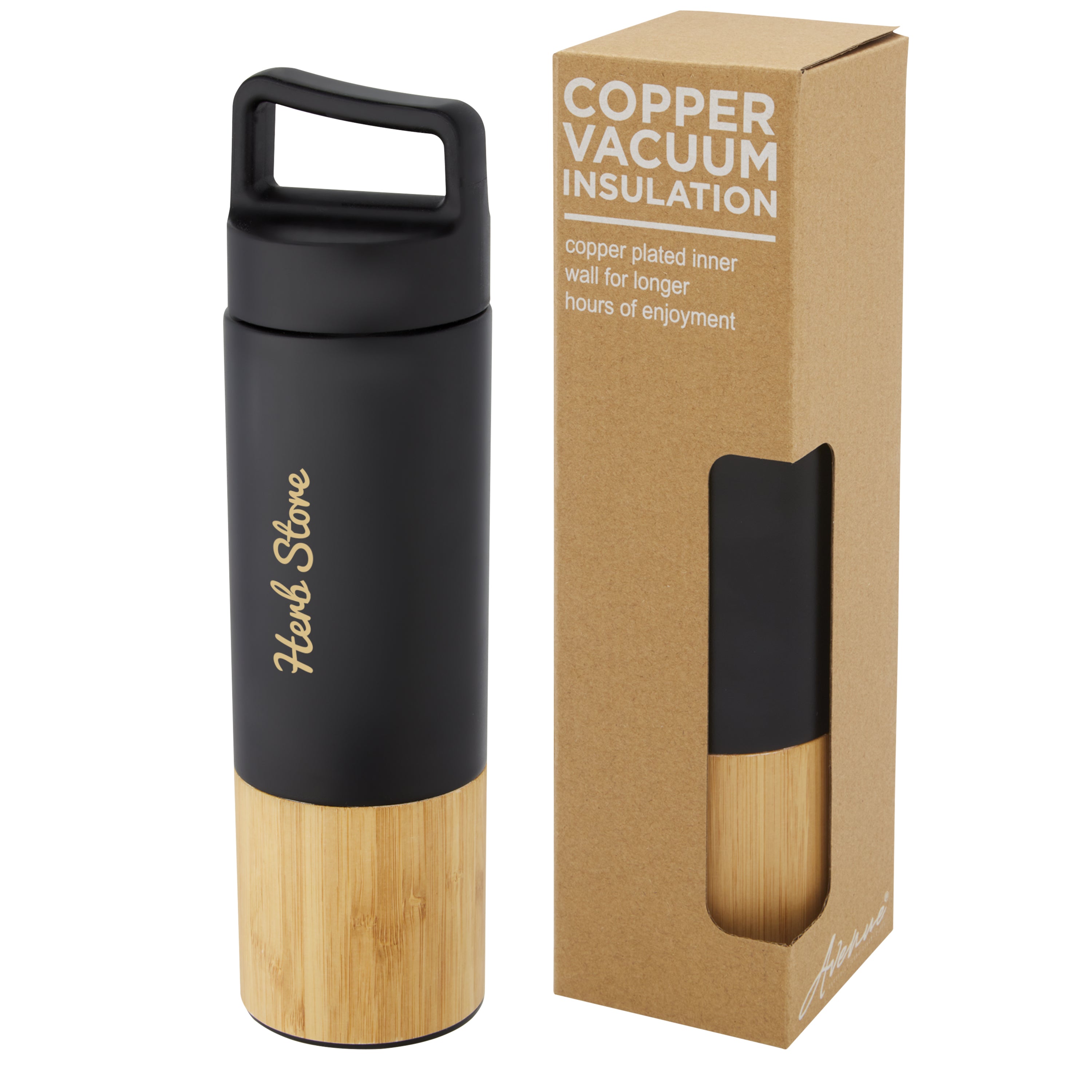 Vacuum Insulated Bottle with Bamboo Outer Wall