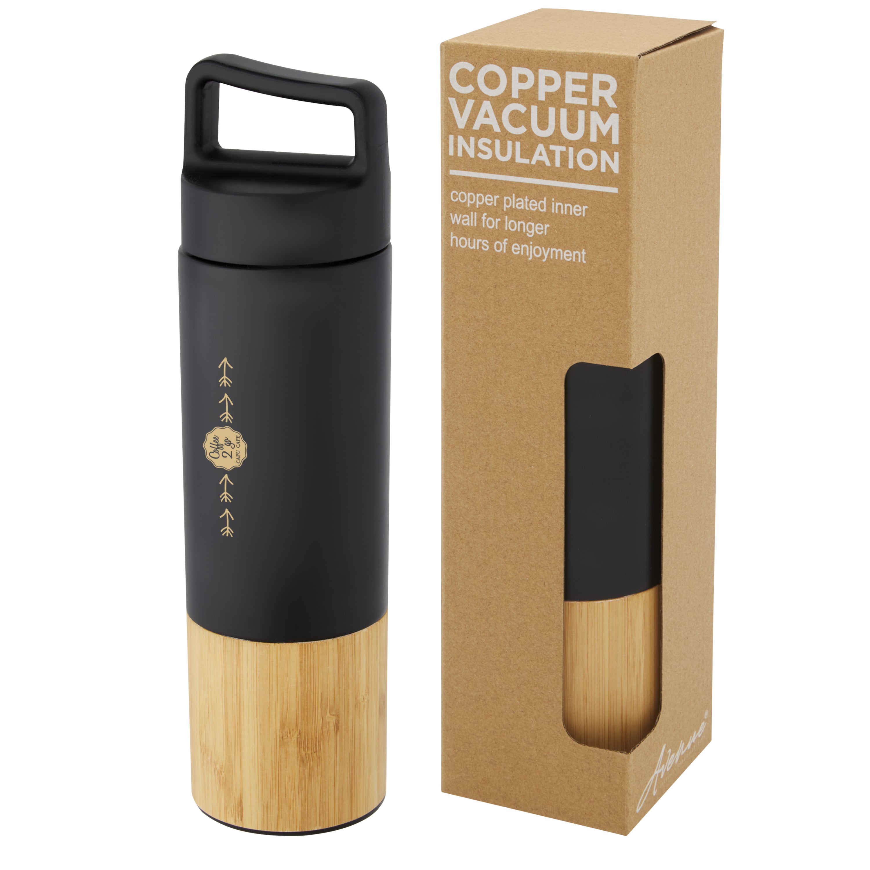 Vacuum Insulated Bottle with Bamboo Outer Wall