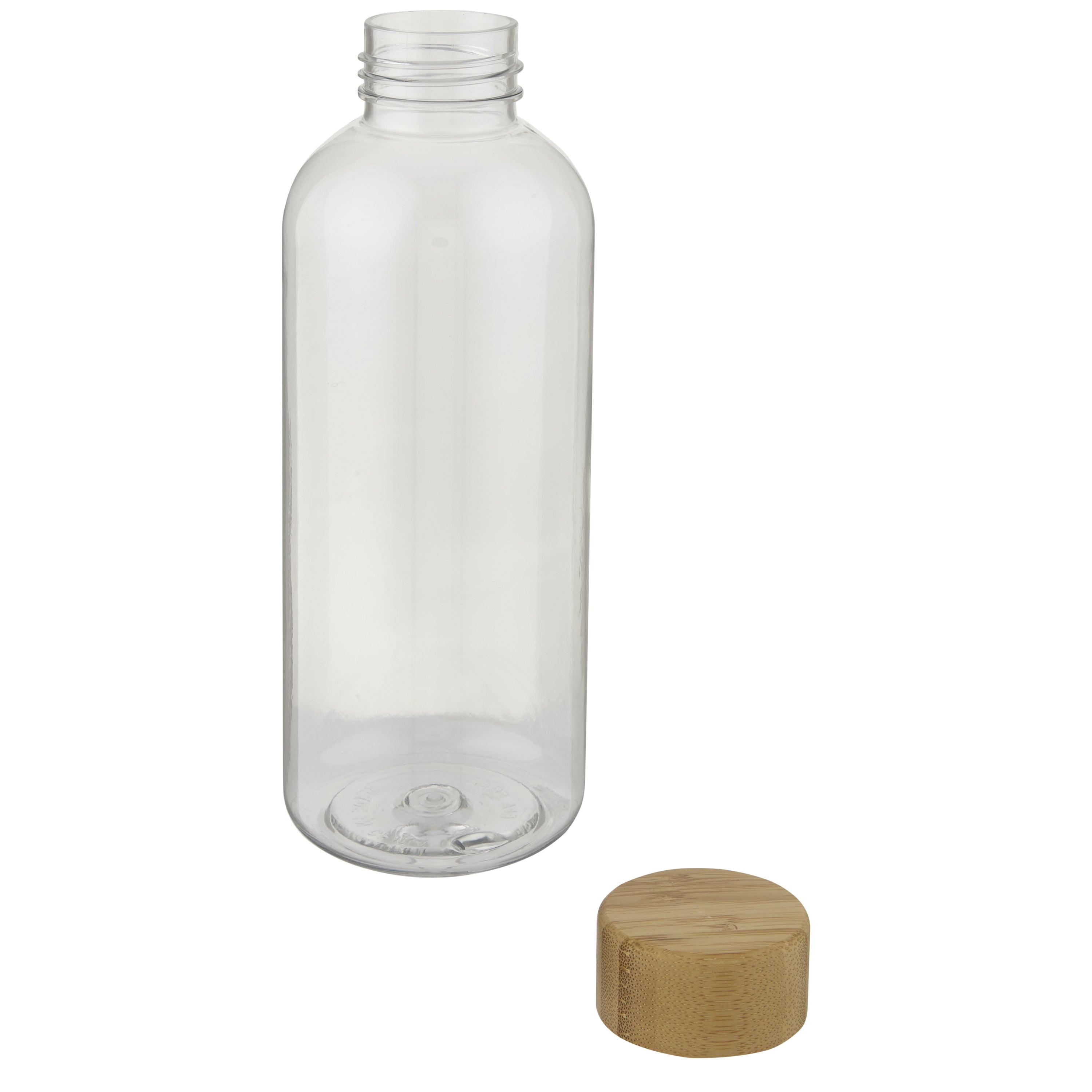 Reusable Recycled Plastic Water Bottle with Bamboo Lid