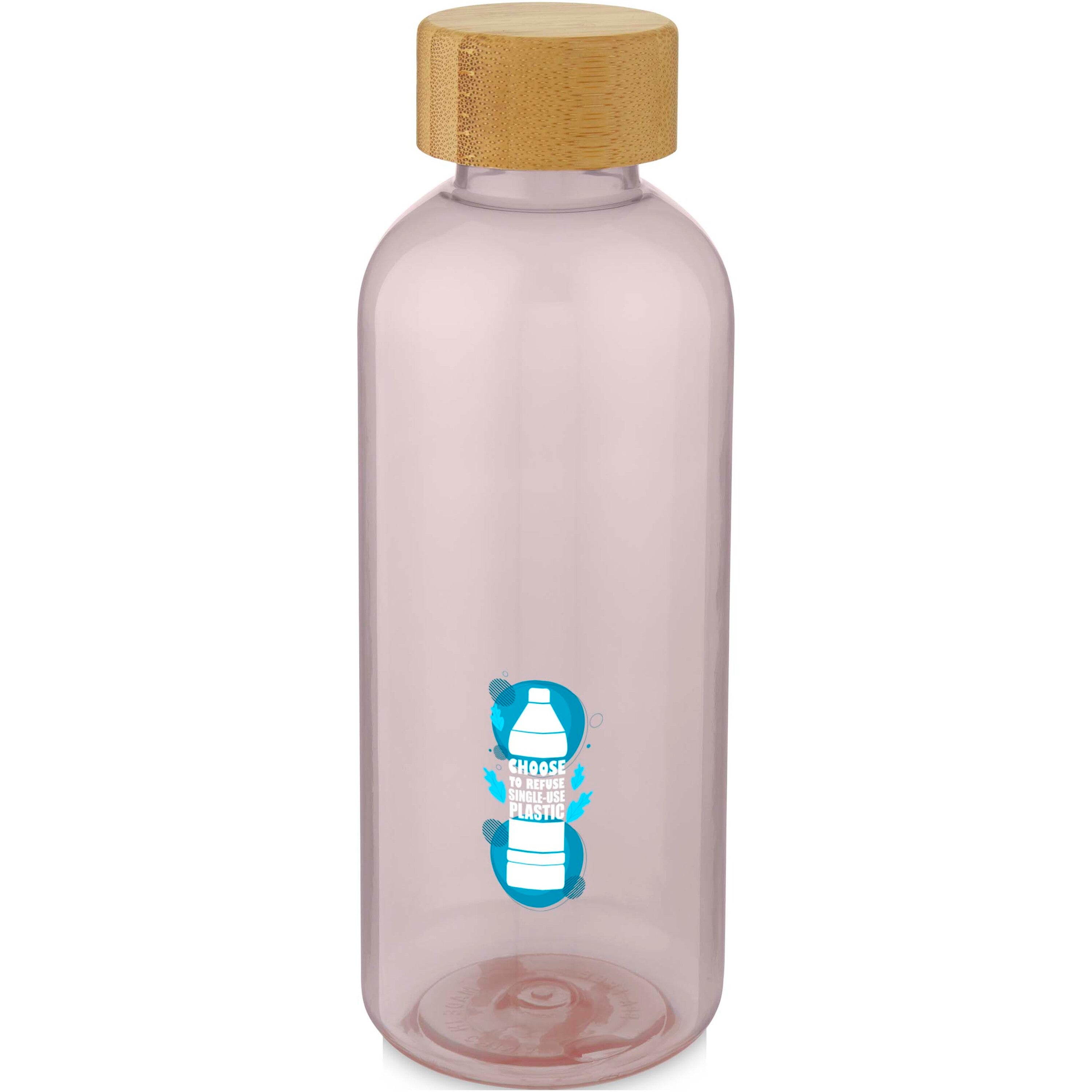 Reusable Recycled Plastic Water Bottle with Bamboo Lid