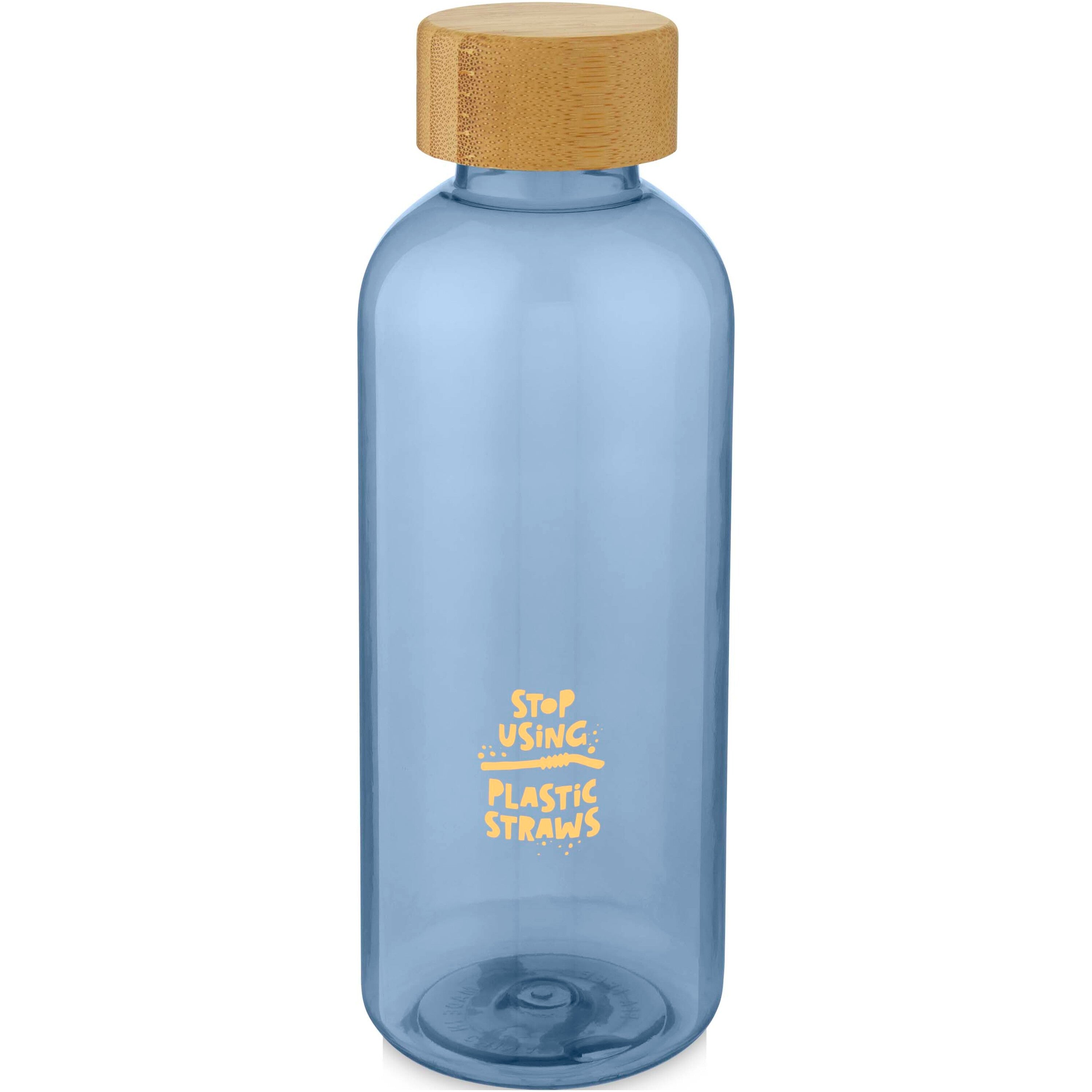 Reusable Recycled Plastic Water Bottle with Bamboo Lid