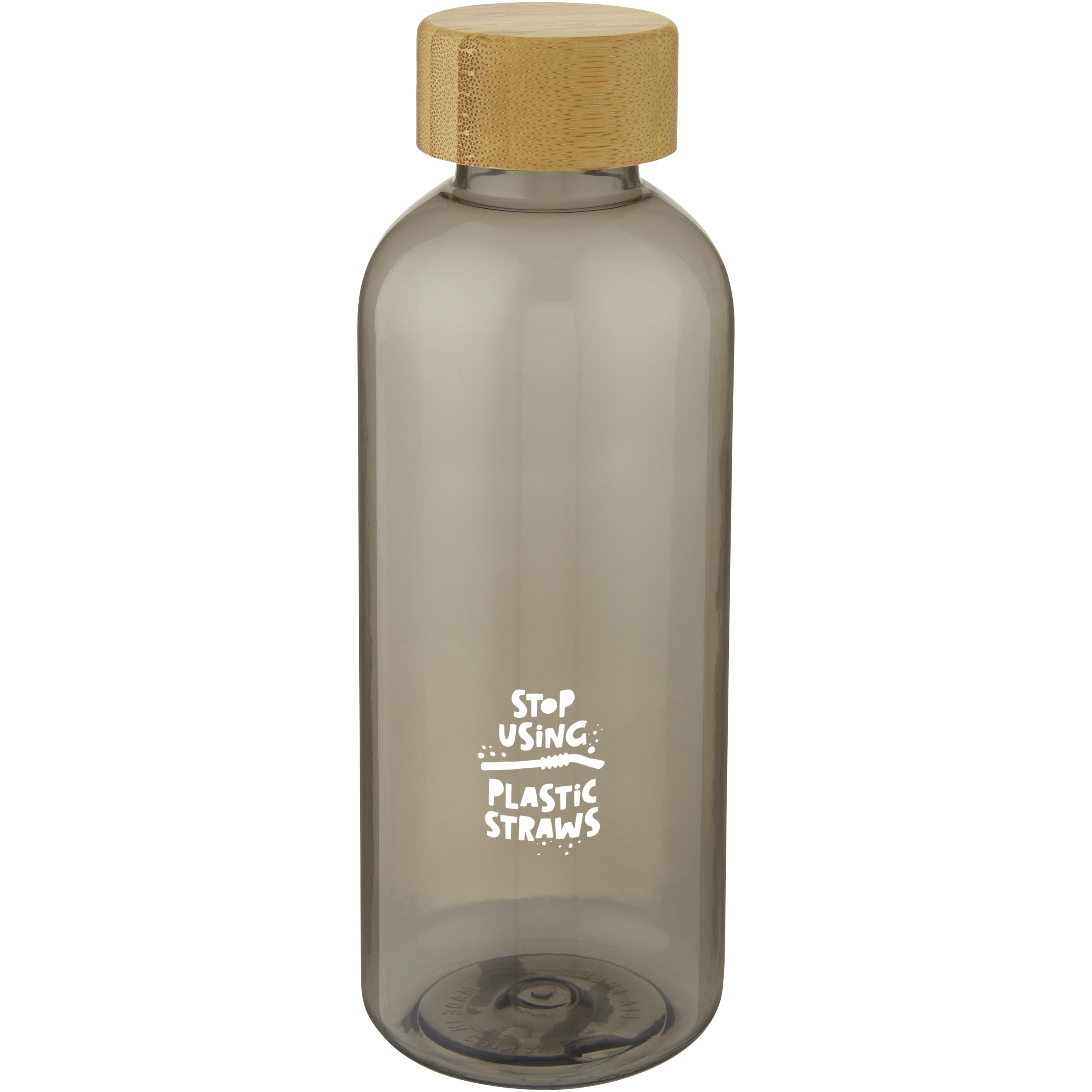 Reusable Recycled Plastic Water Bottle with Bamboo Lid