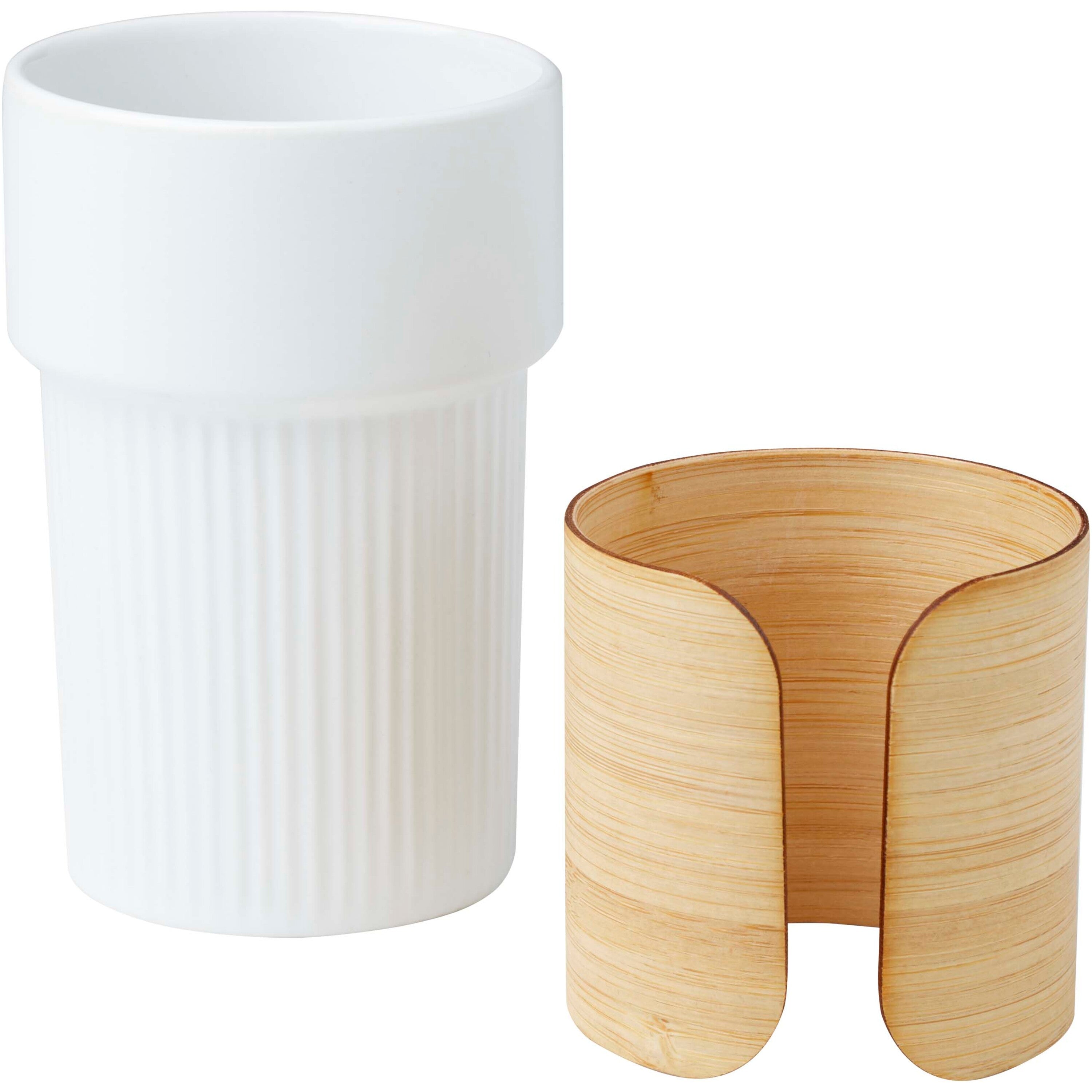 Ceramic Tumbler with Bamboo Sleeve