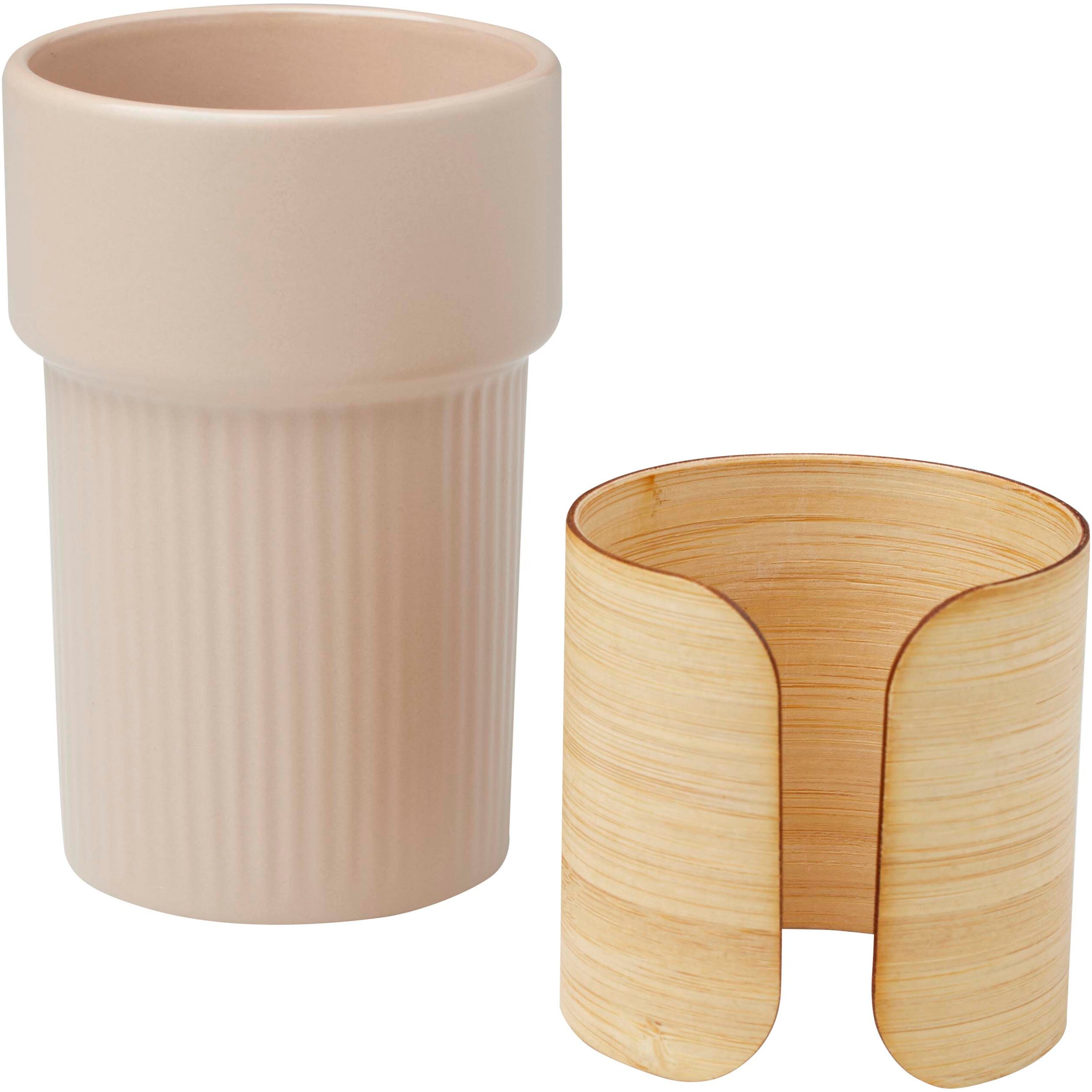 Ceramic Tumbler with Bamboo Sleeve