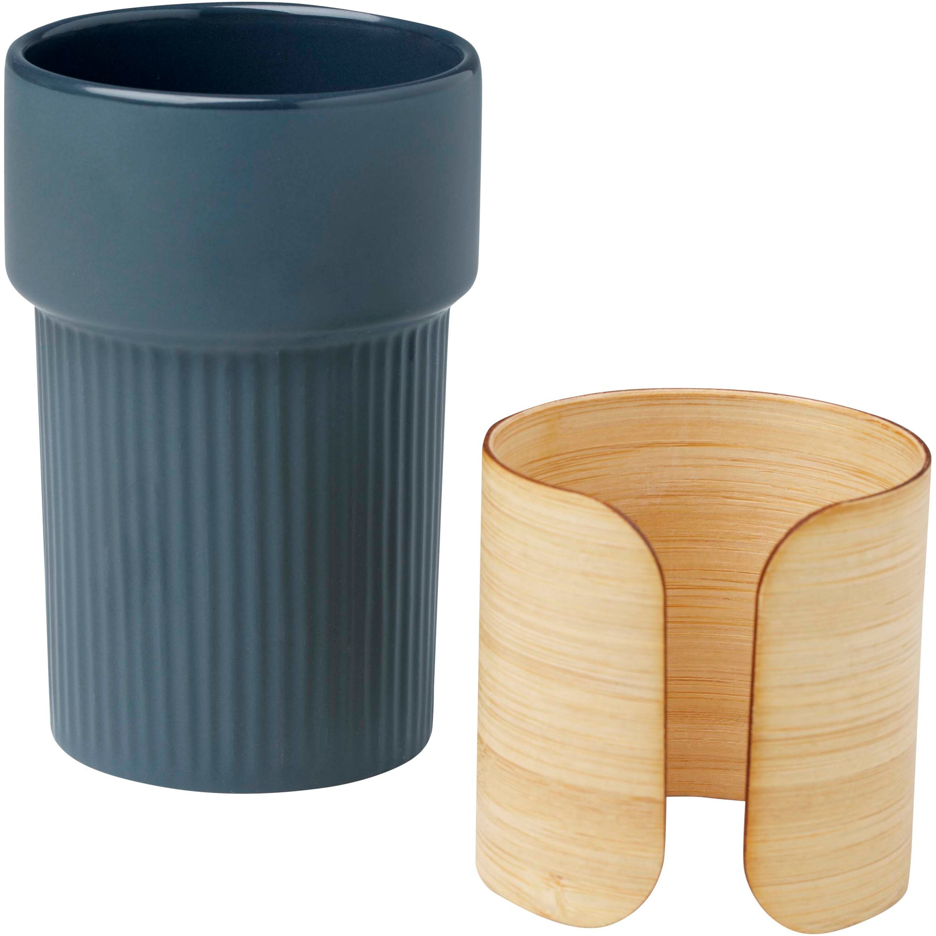 Ceramic Tumbler with Bamboo Sleeve