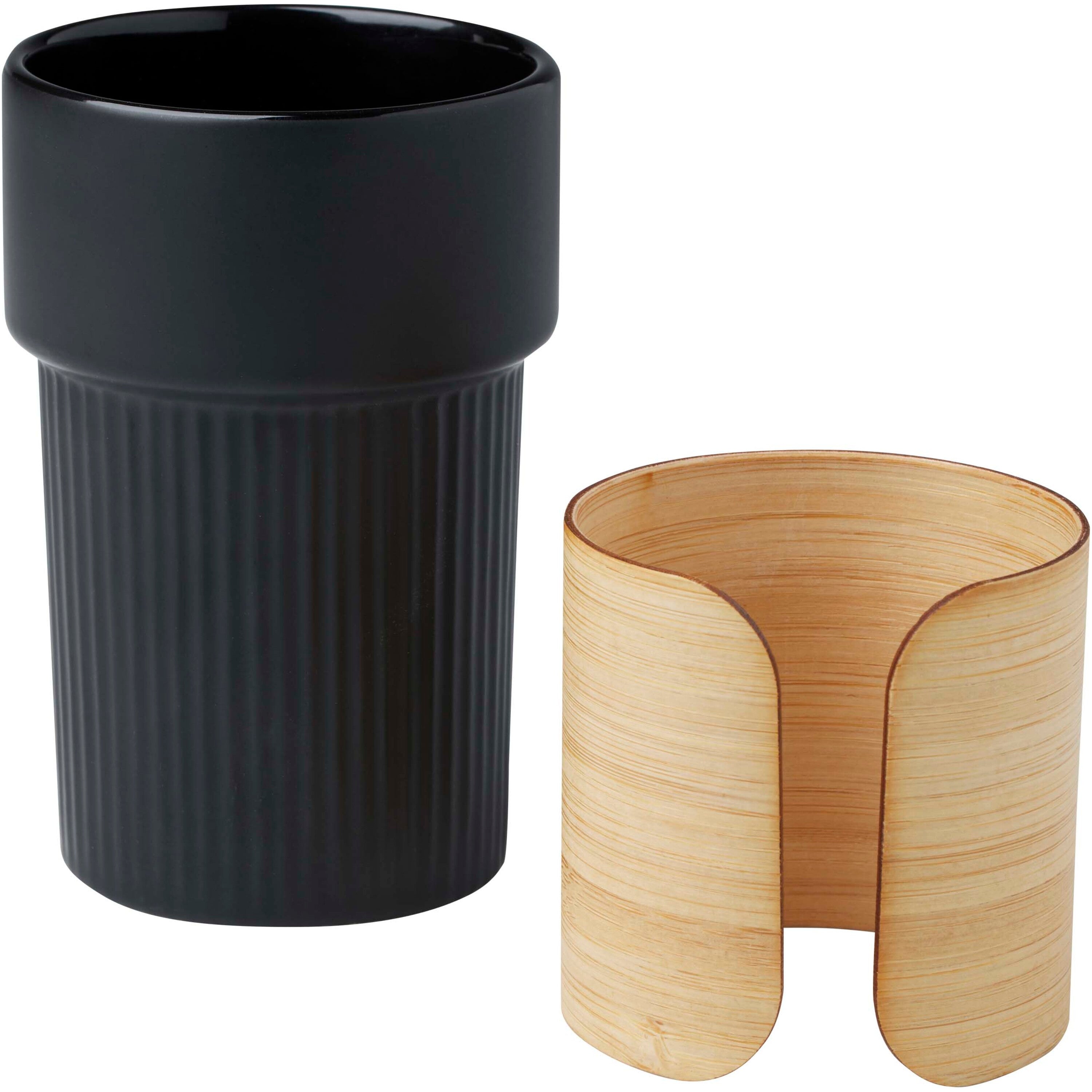 Ceramic Tumbler with Bamboo Sleeve