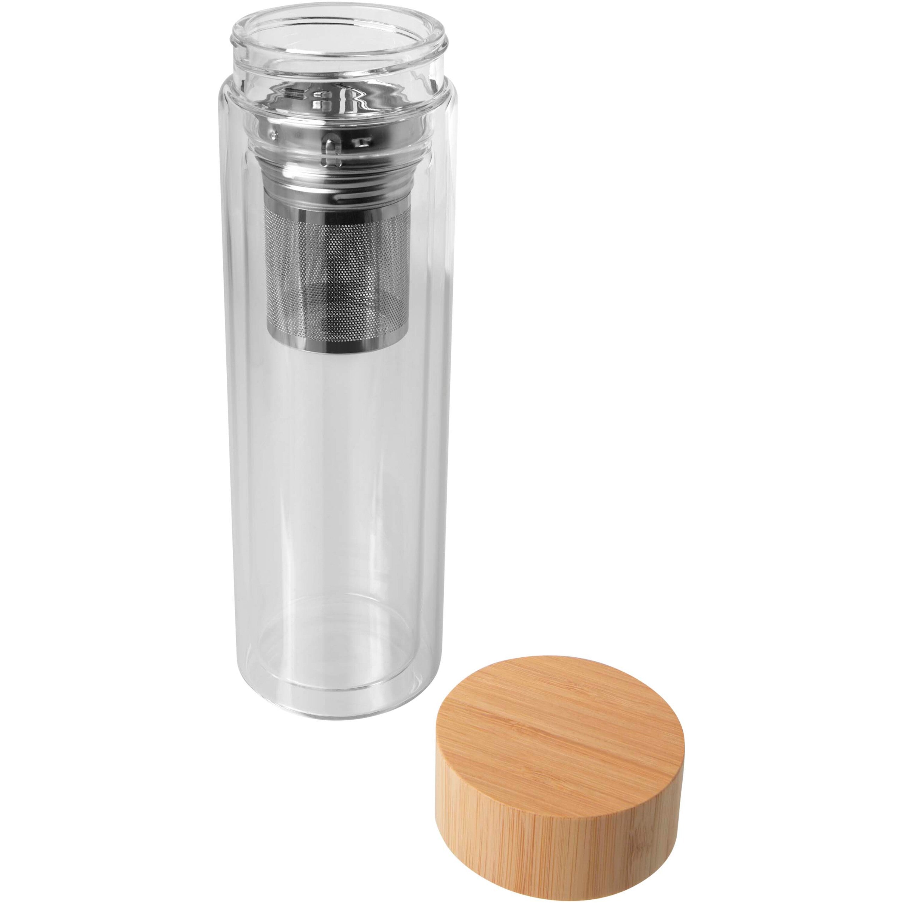 Bailey 400ml Glass Infuser Bottle with Bamboo Lid