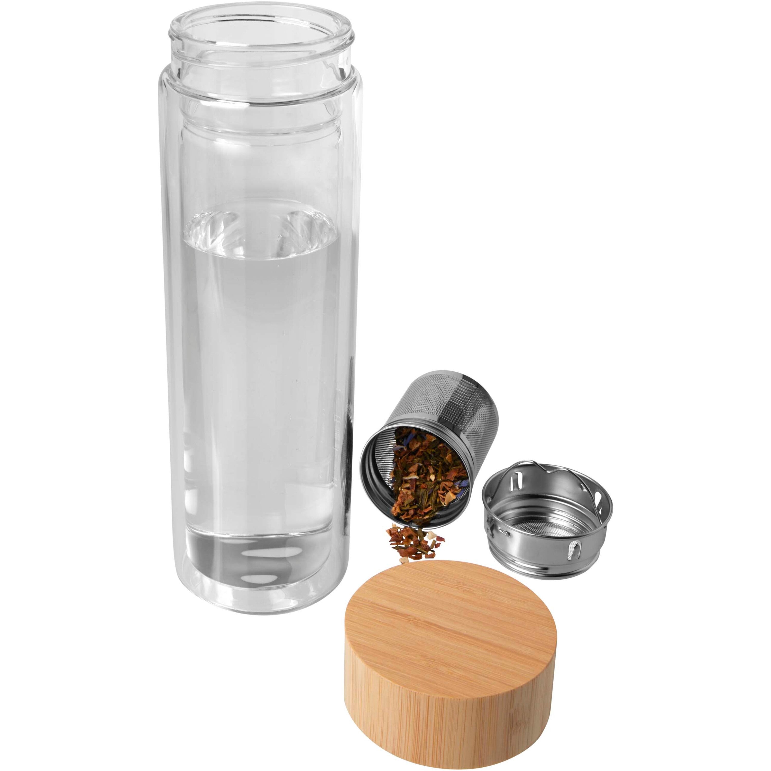 Bailey 400ml Glass Infuser Bottle with Bamboo Lid