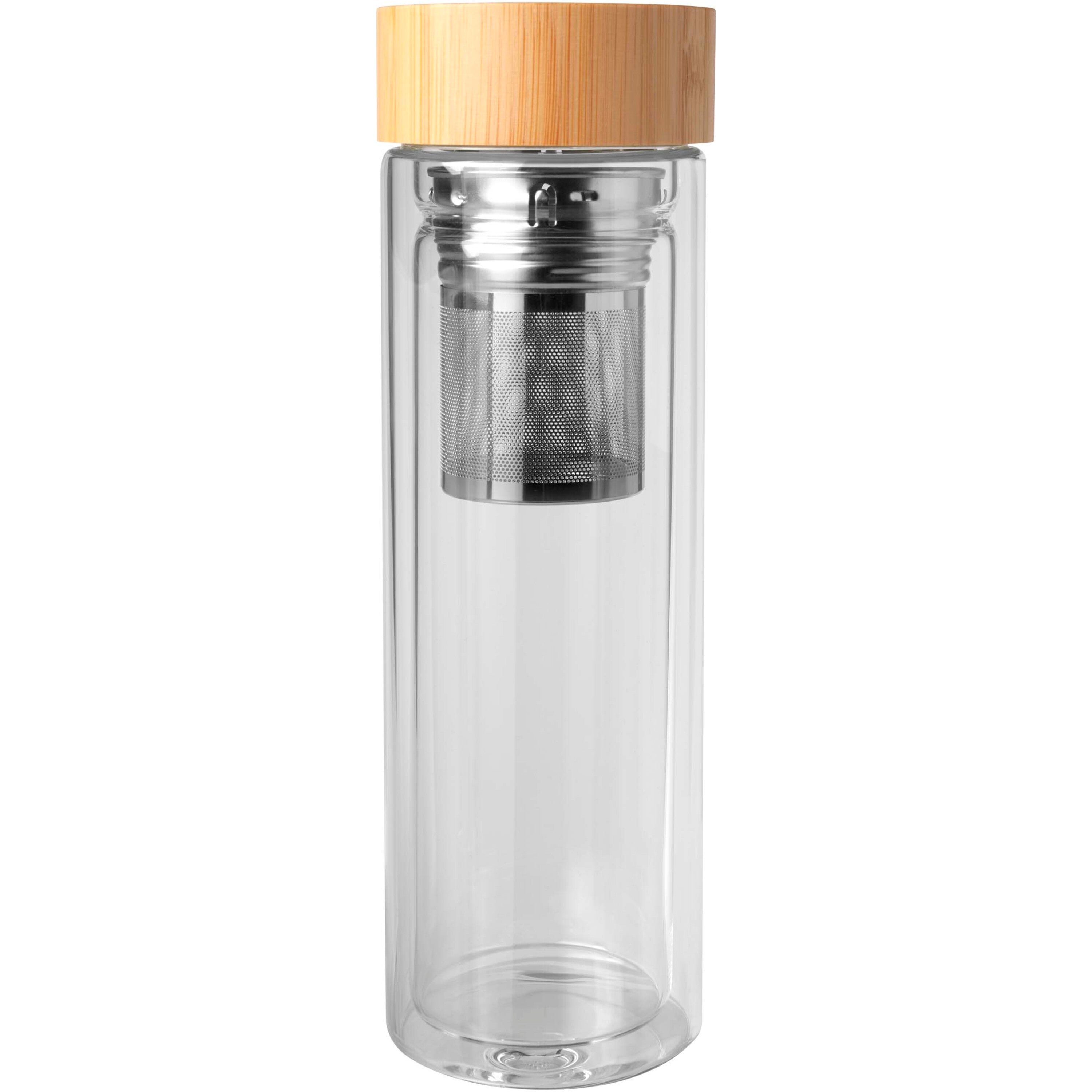 Bailey 400ml Glass Infuser Bottle with Bamboo Lid
