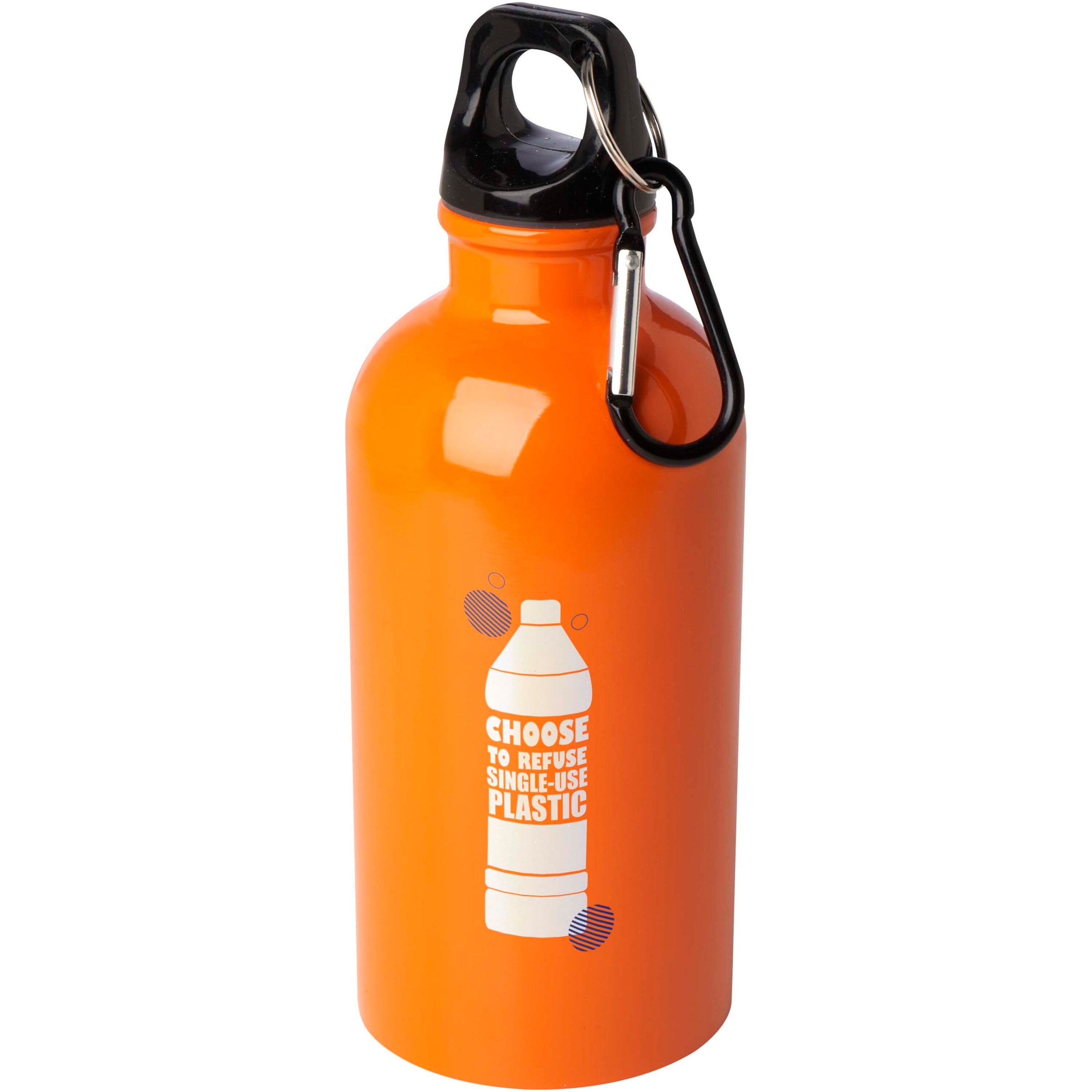 Upcycled Stainless Steel Water Bottle with Carabiner