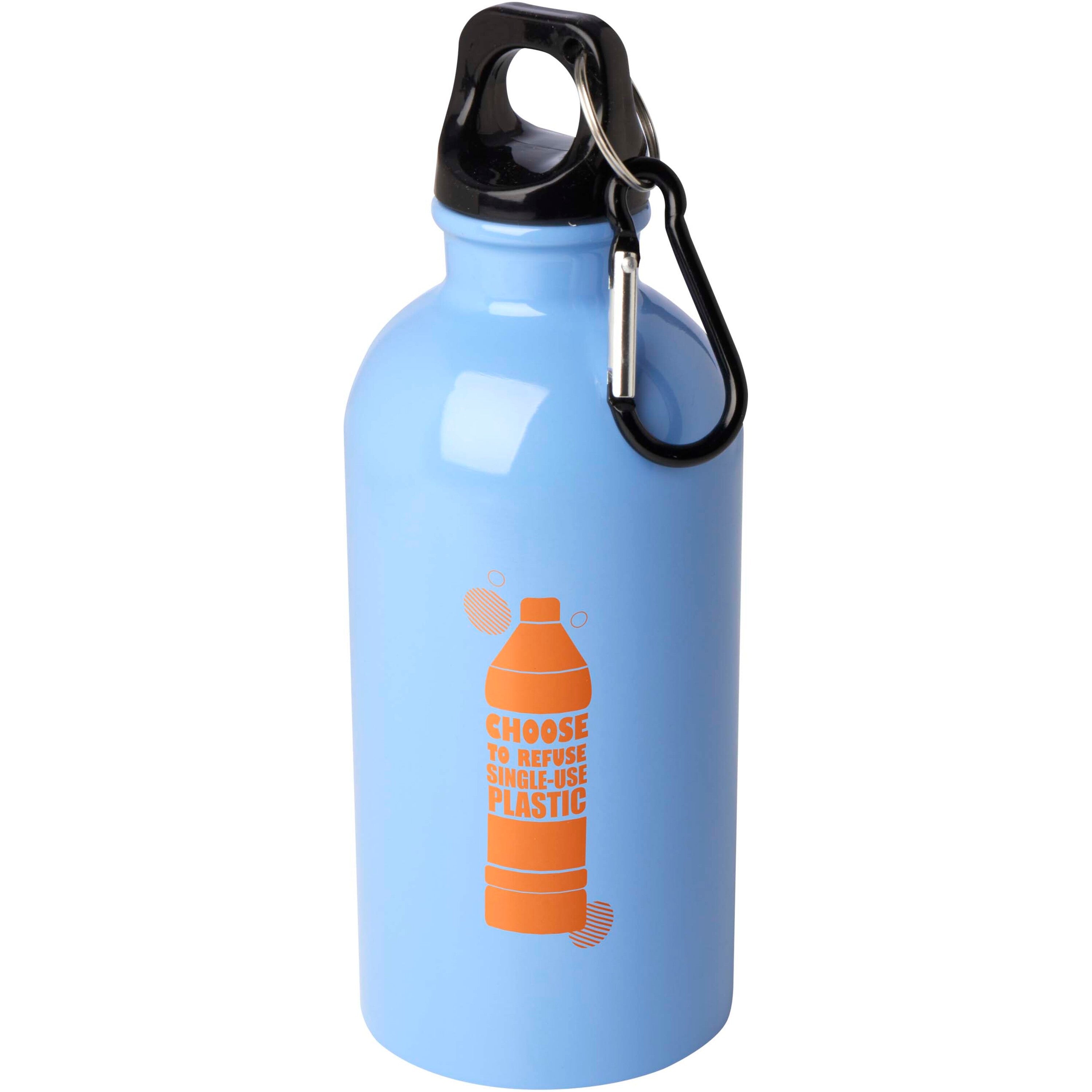 Upcycled Stainless Steel Water Bottle with Carabiner