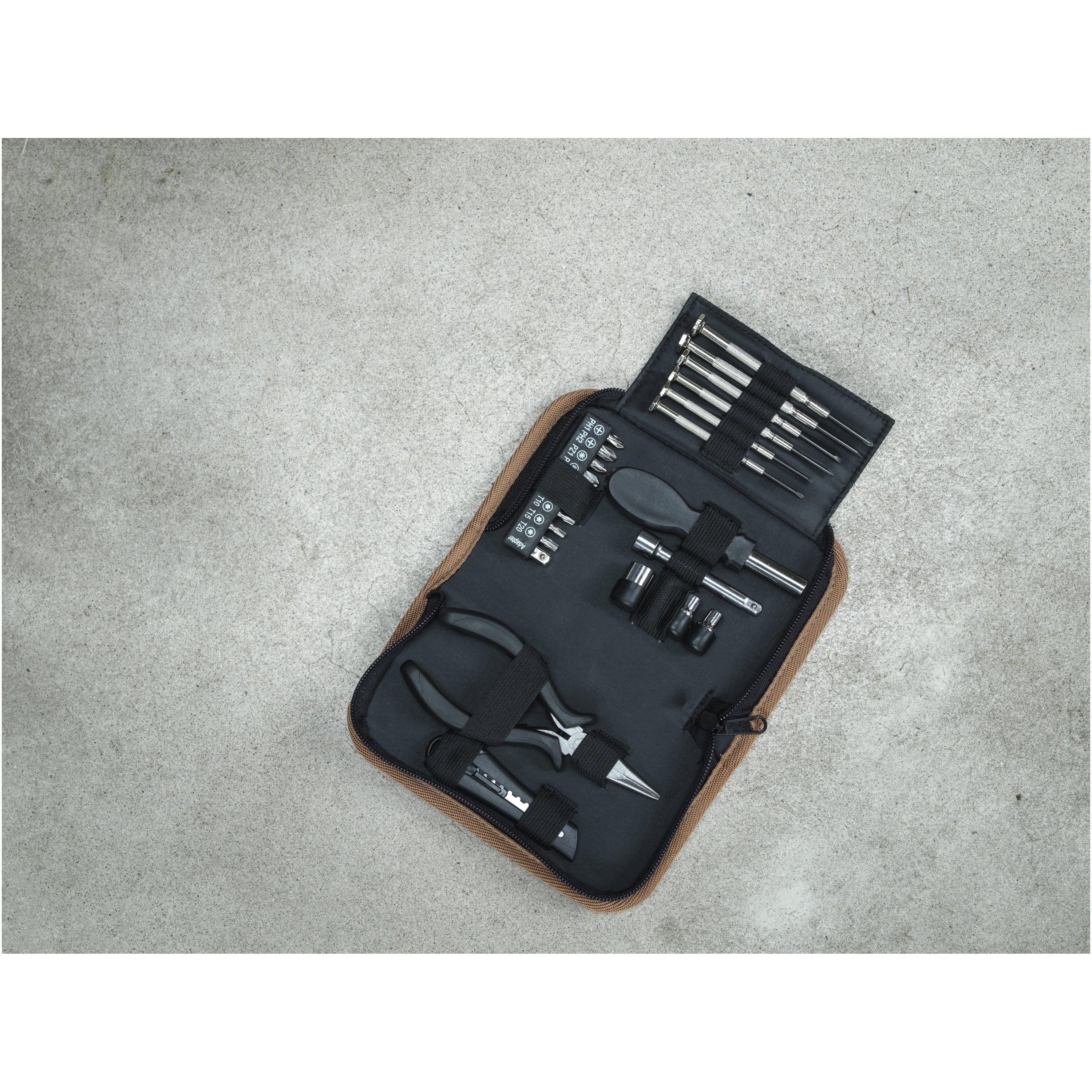 Spike 24-Piece Recycled Plastic Tool Set in Cork Pouch