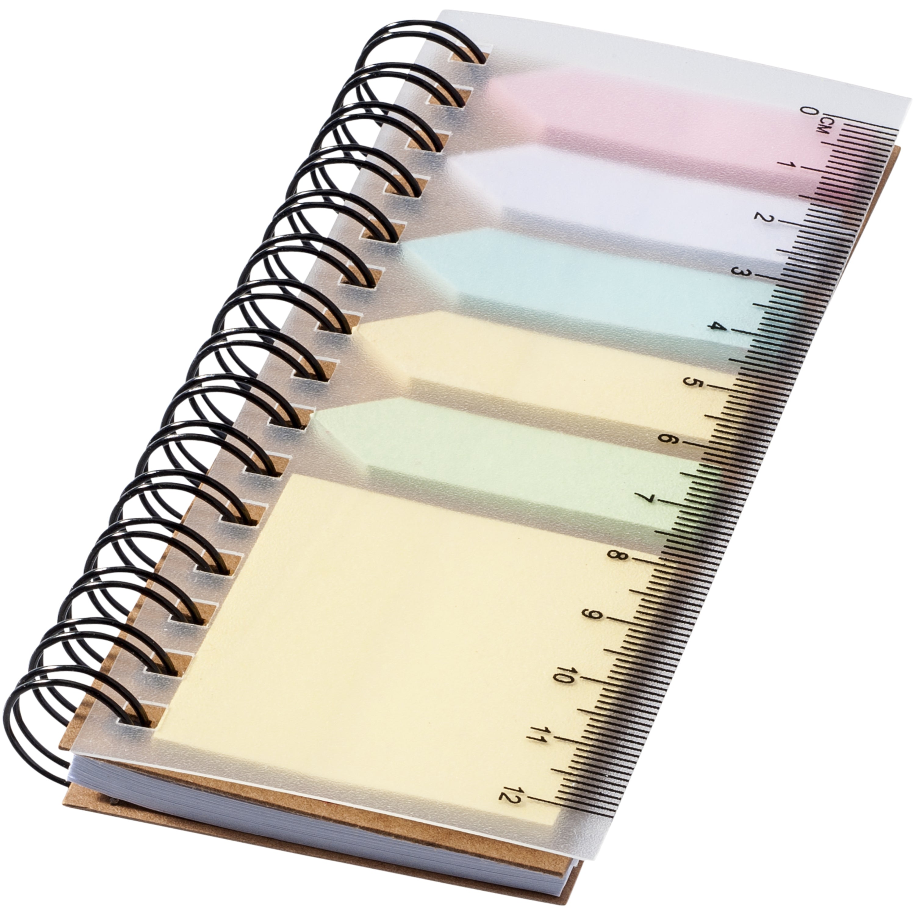 Spiral Notebook with Coloured Sticky Notes
