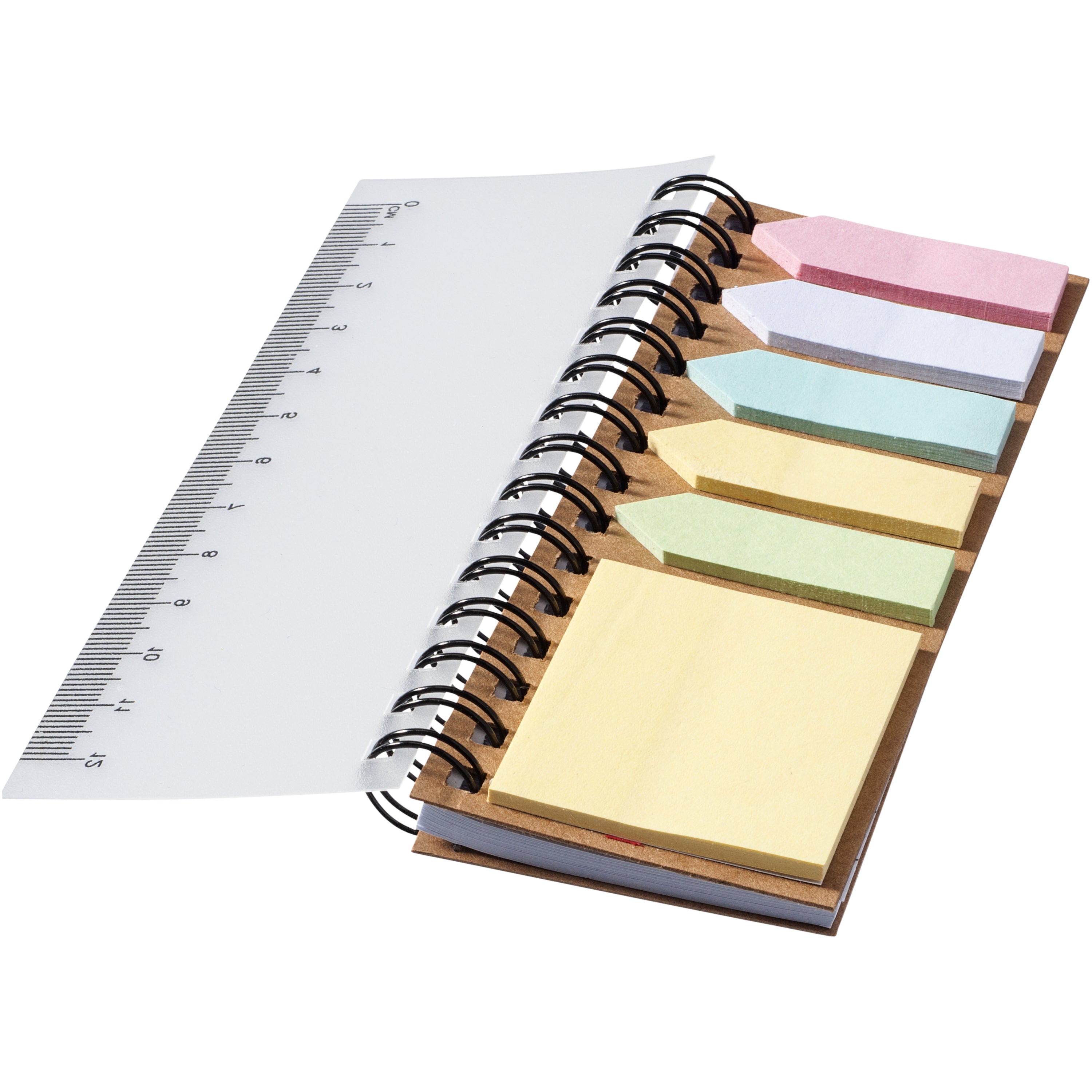 Spiral Notebook with Coloured Sticky Notes