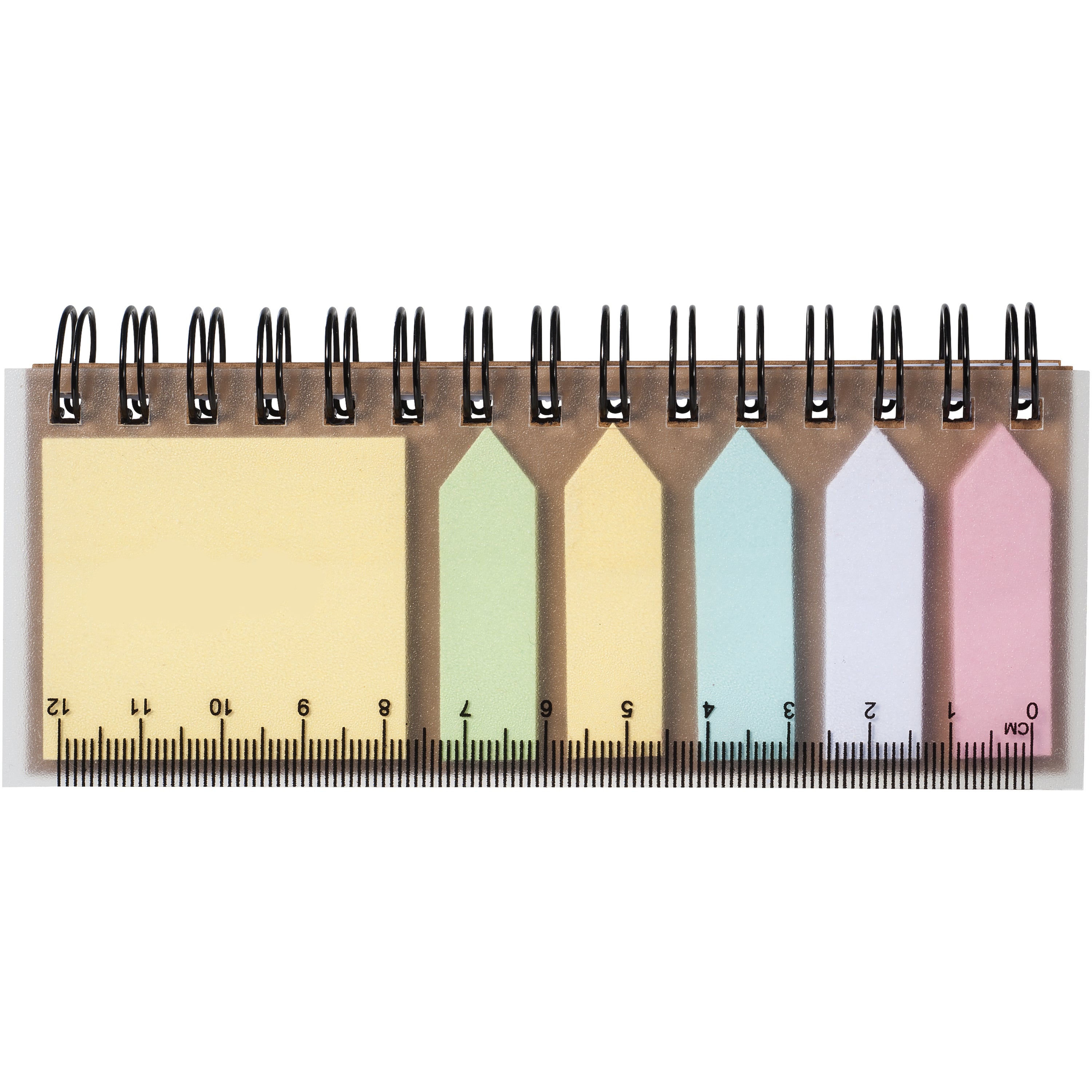 Spiral Notebook with Coloured Sticky Notes