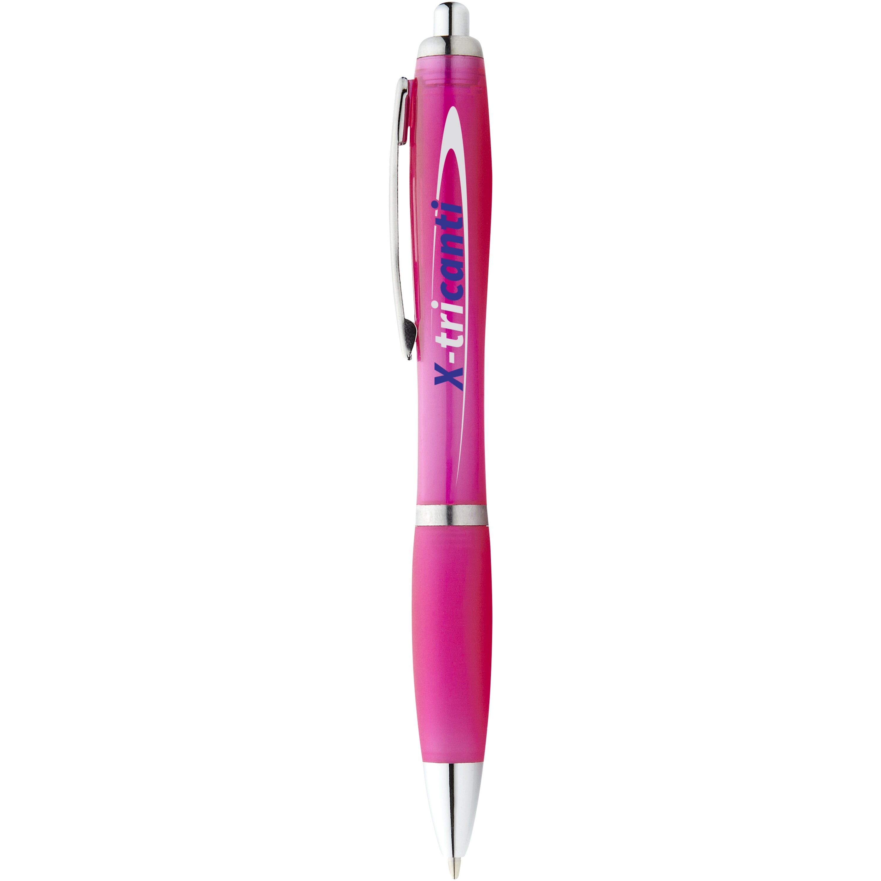 Coloured Barrel and Soft Touch Grip Ballpoint Pen